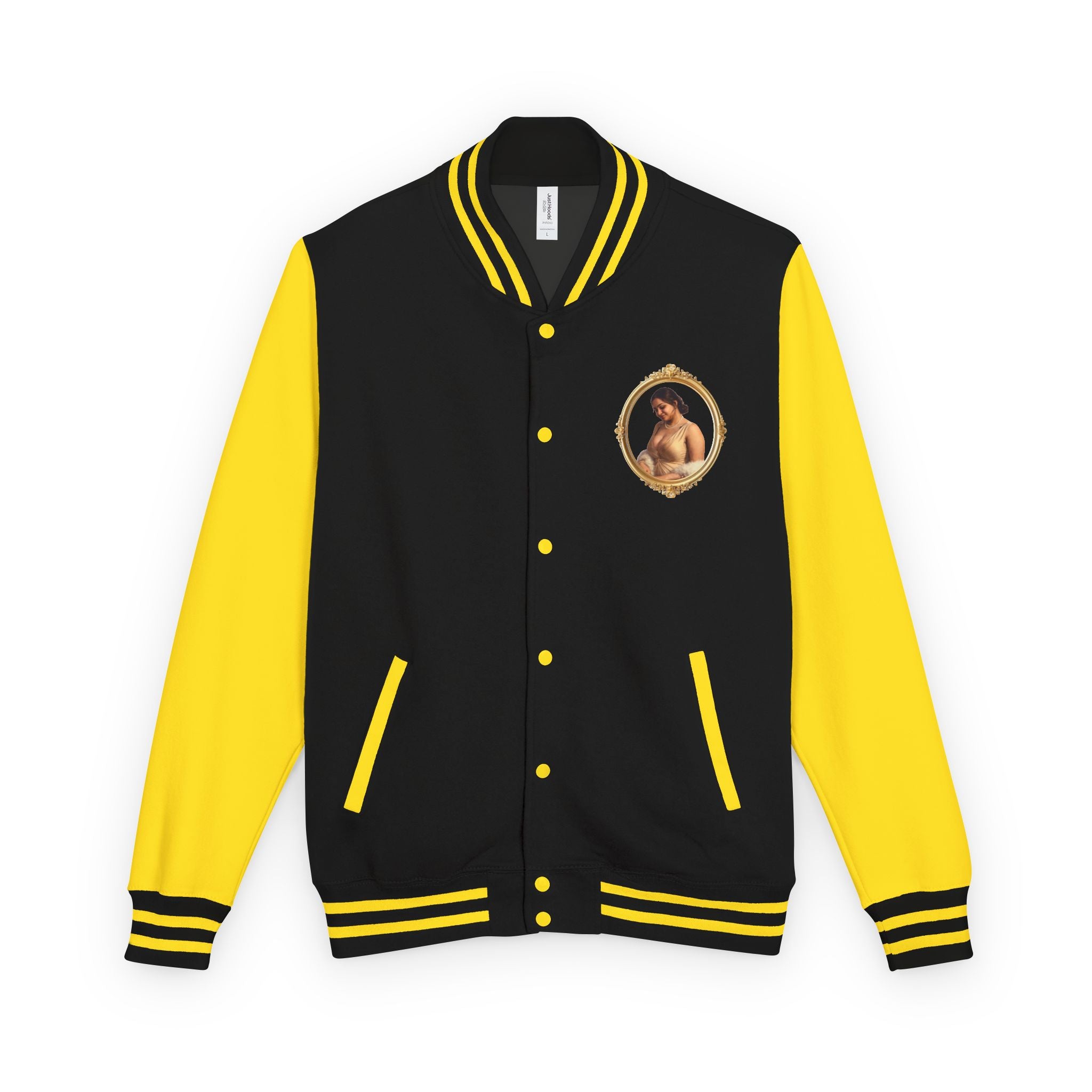 Vintage Portrait Letterman Jacket — Framed Classical Art Varsity Jacket
