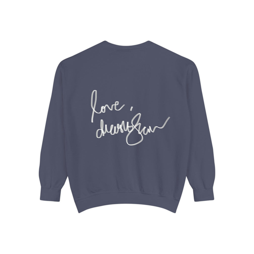 Reclining Muse Sweatshirt — 'We Will Be Home' Retro Art Graphic Crewneck