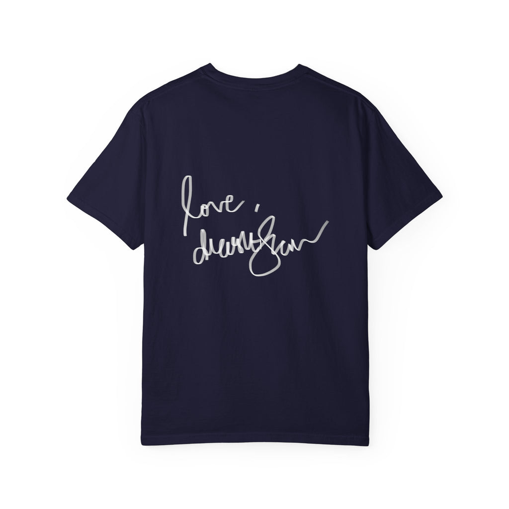 T-Shirt — Vintage Glam Portrait Tee with Signature "Love, Drashti"
