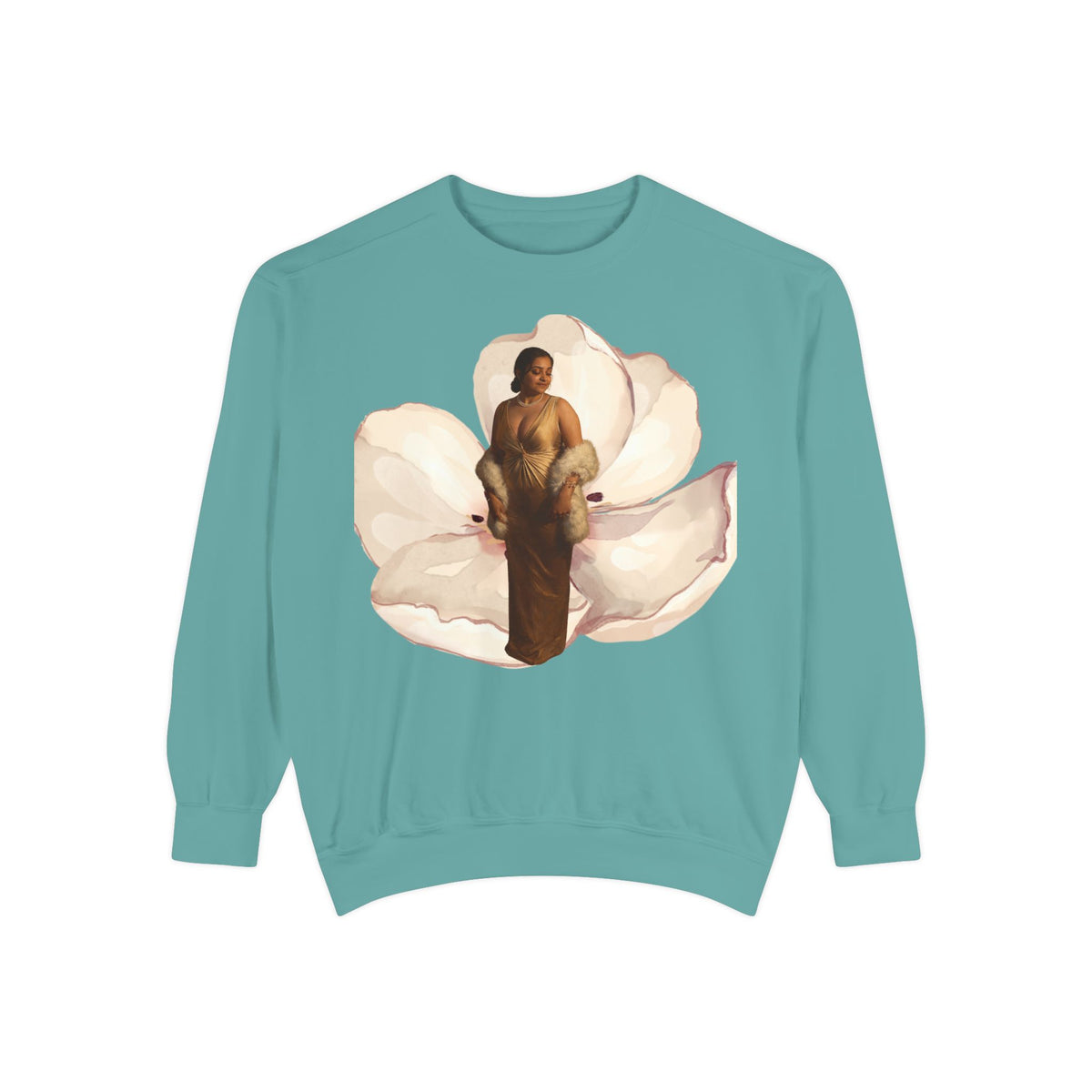 Drashti's WWBH Floral Portrait Sweatshirt — Vintage Gold Frame Art Crewneck
