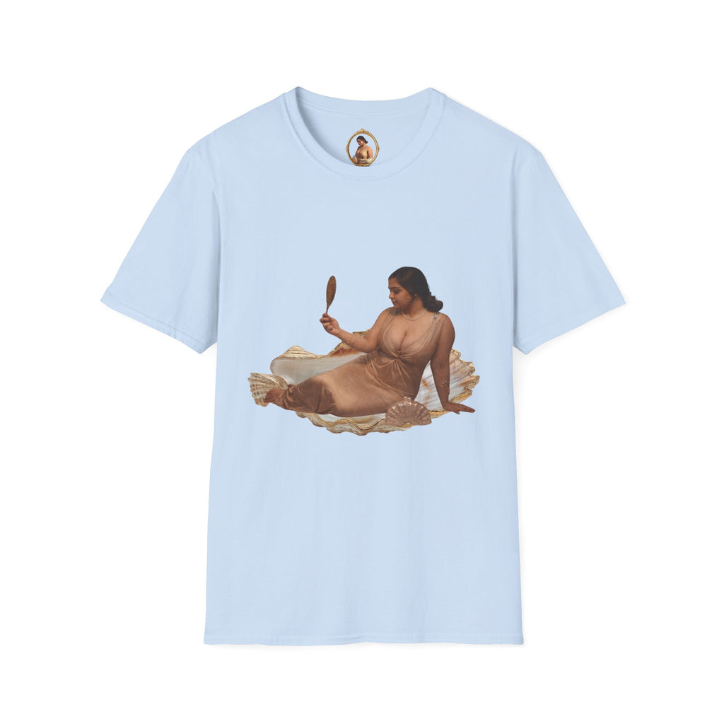 T-Shirt — Vintage Reclining Woman with Hand Mirror Art Tee