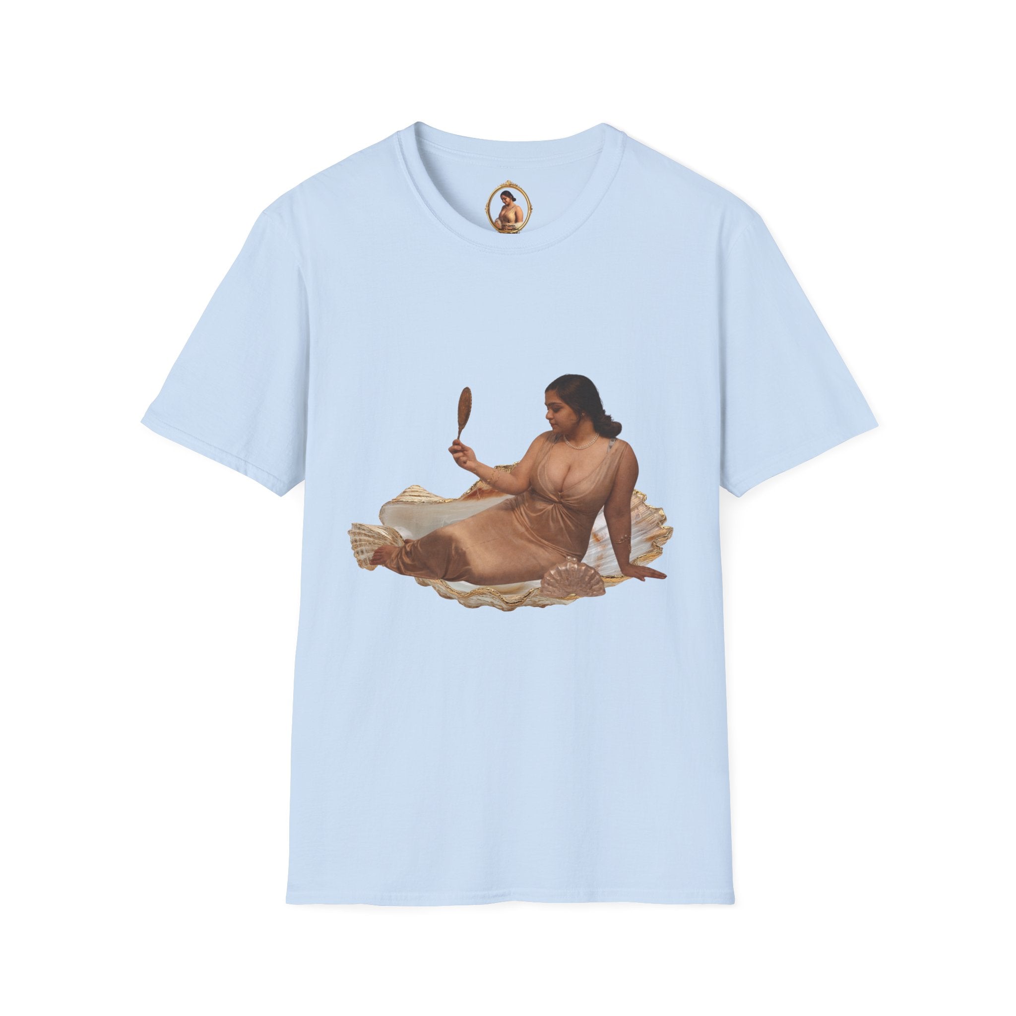 T-Shirt — Vintage Reclining Woman with Hand Mirror Art Tee