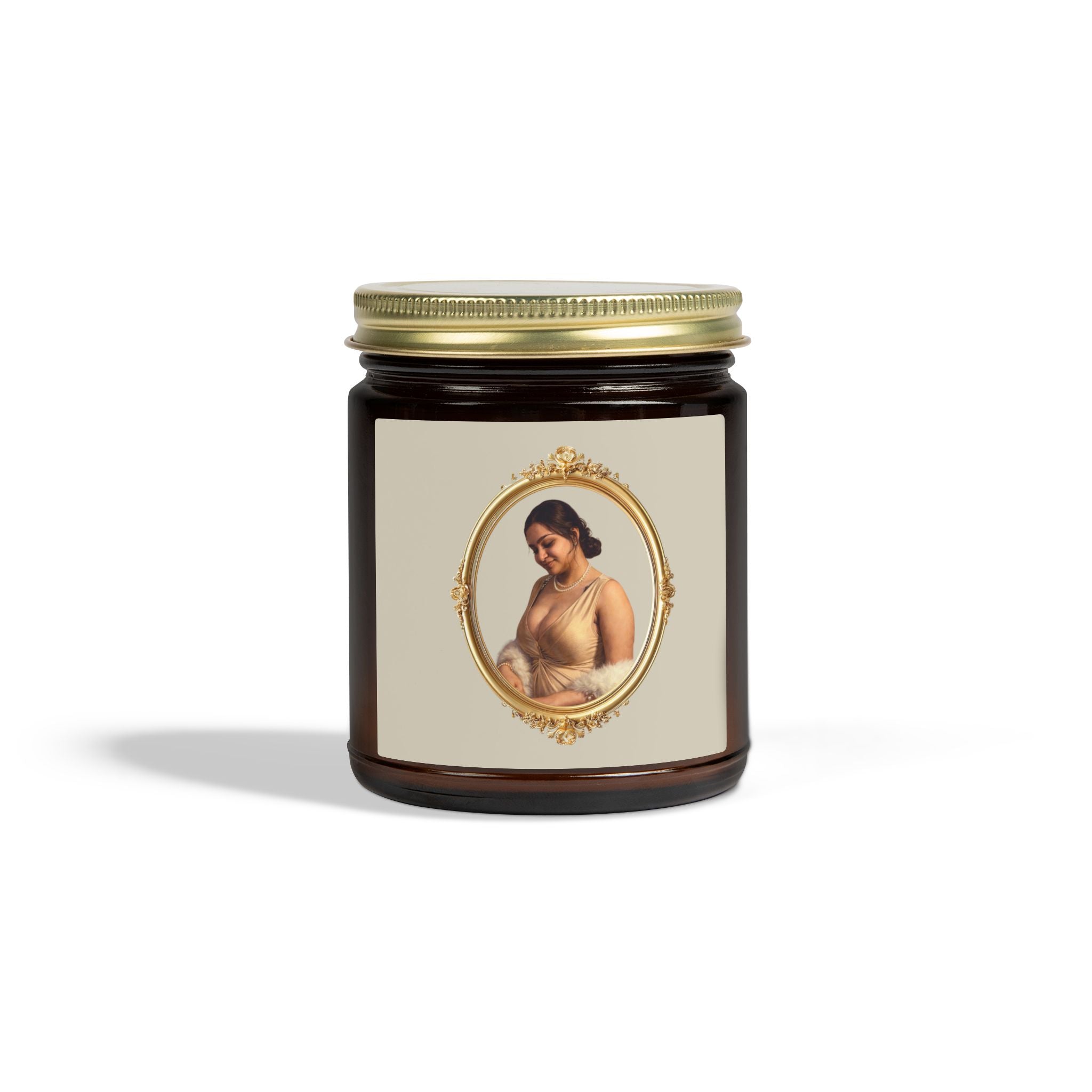 Coconut Apricot Soy Jar Candle — Floral Pearl Design (4oz & 9oz)
