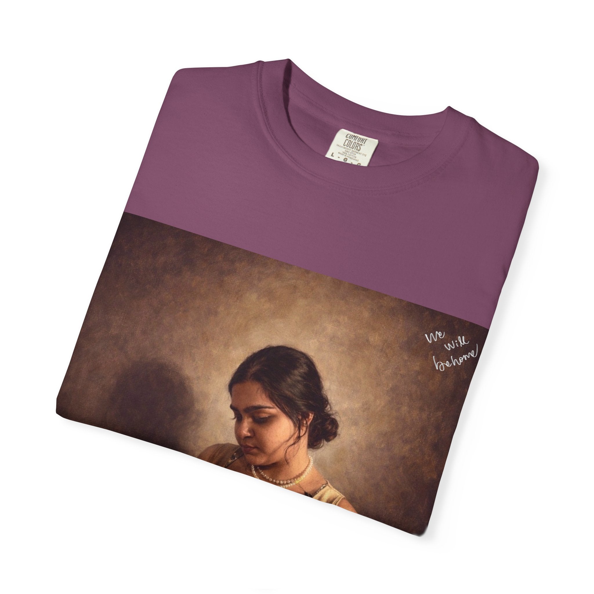 T-Shirt — Vintage Glam Portrait Tee with Signature "Love, Drashti"