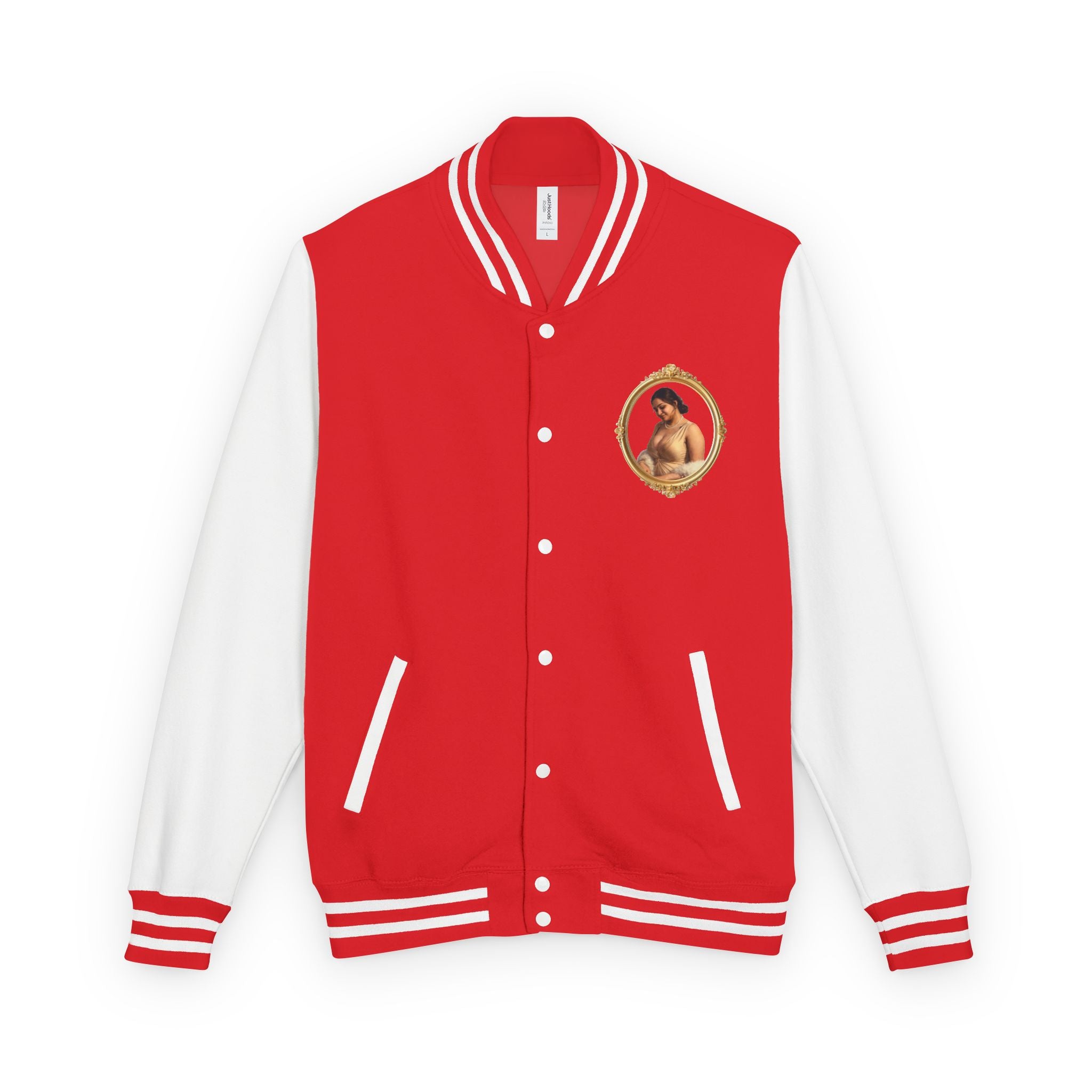 Vintage Portrait Letterman Jacket — Framed Classical Art Varsity Jacket