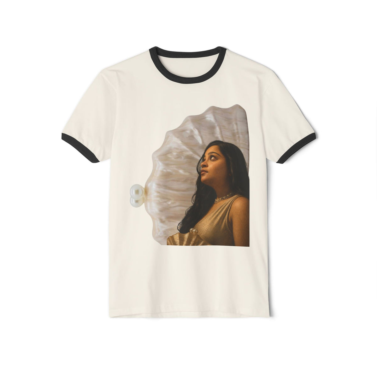 Drashti Ringer T-Shirt — 'We Will Be Home' Shell Portrait Tee