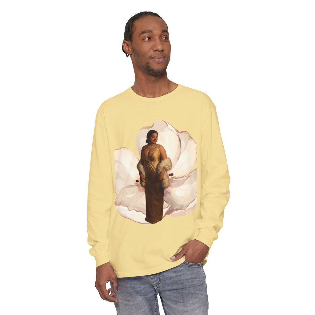 We Will Be Home Long Sleeve Tee — Floral Vintage Portrait Graphic