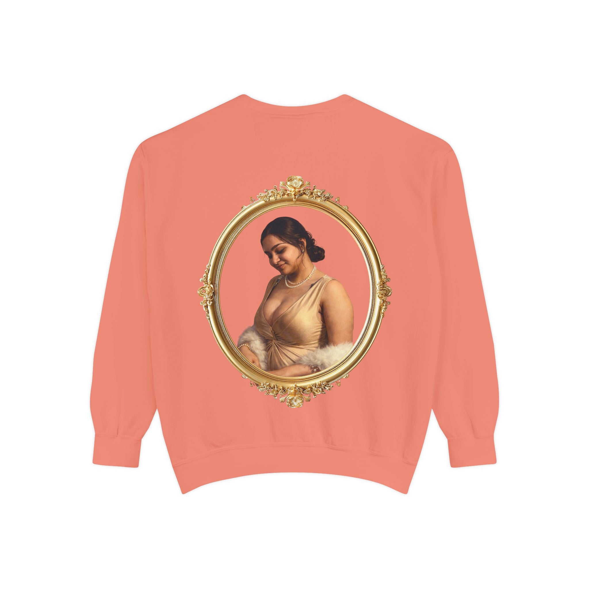 Portrait Sweatshirt — Vintage Frame Elegant Lady Graphic Pullover