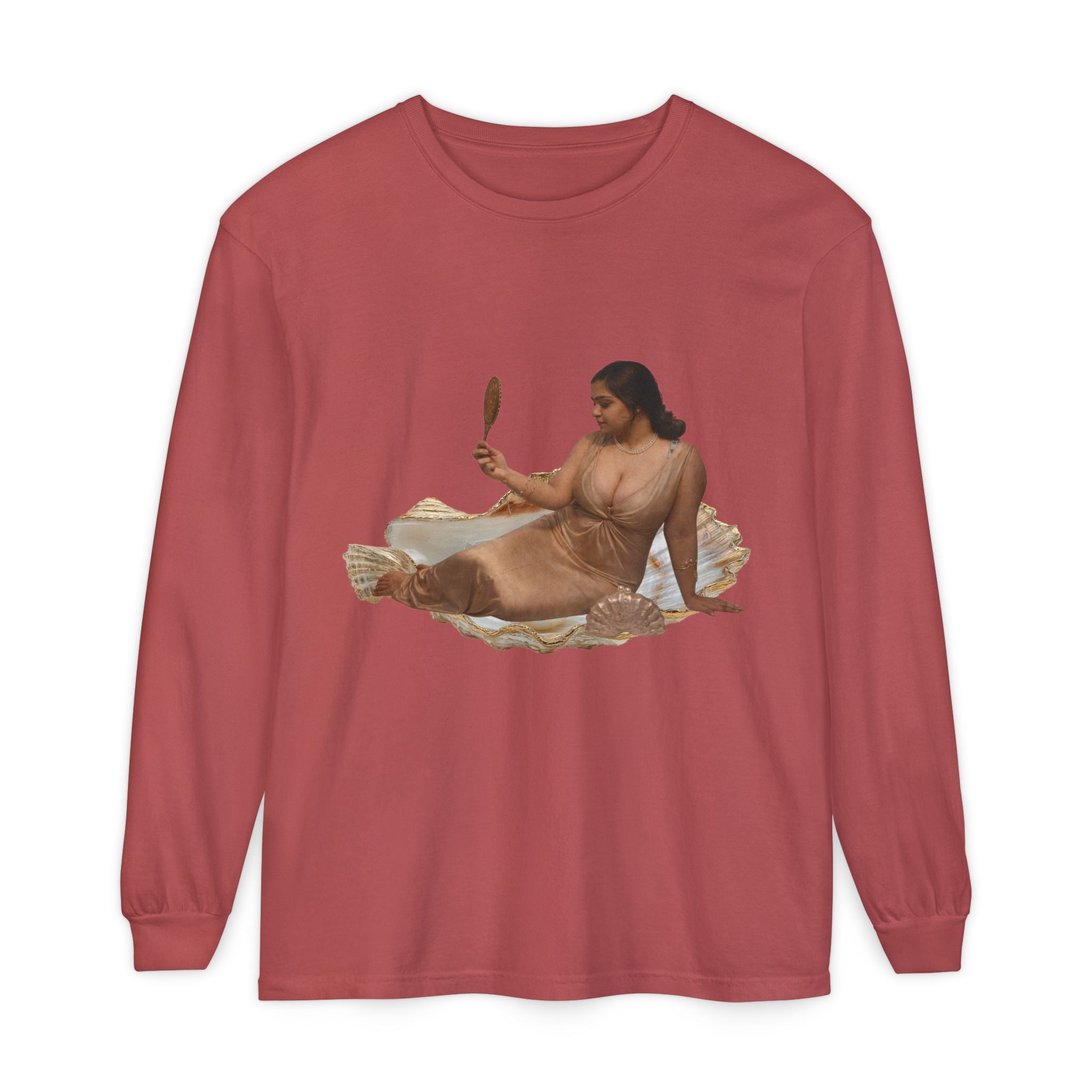 Long Sleeve T-Shirt — “Love, Dua Lipa” Shell Goddess Graphic