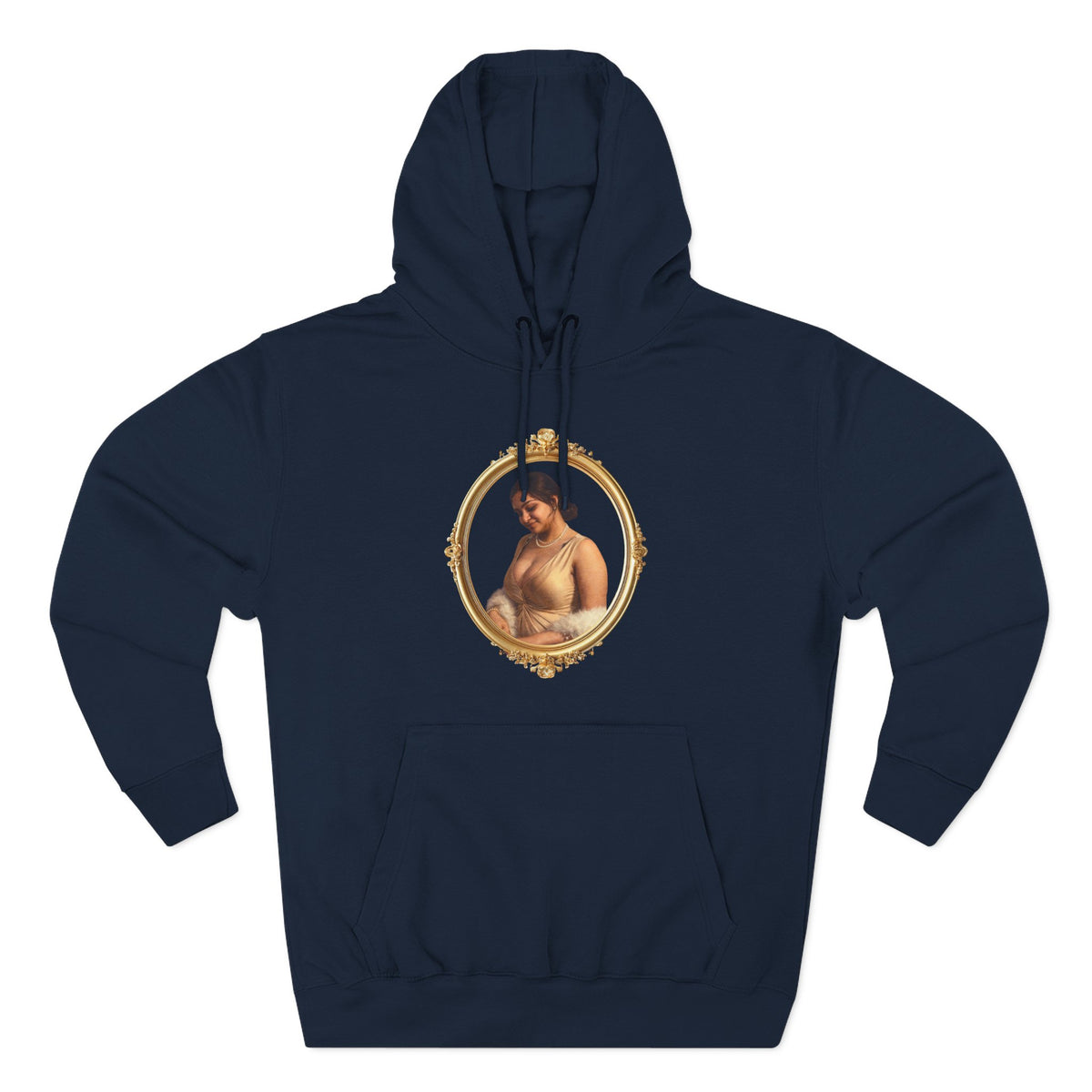 Drashti Portrait Hoodie — Vintage Frame Romantic Art Pullover