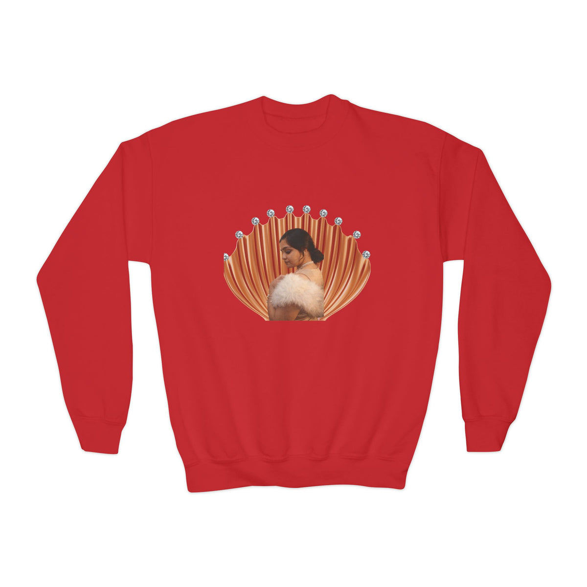 Drashti Youth Crewneck Sweatshirt — 'We Will Be Home' Vintage Portrait Graphic