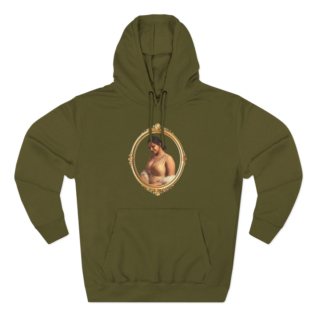 Portrait Hoodie — Vintage Frame Romantic Art Pullover