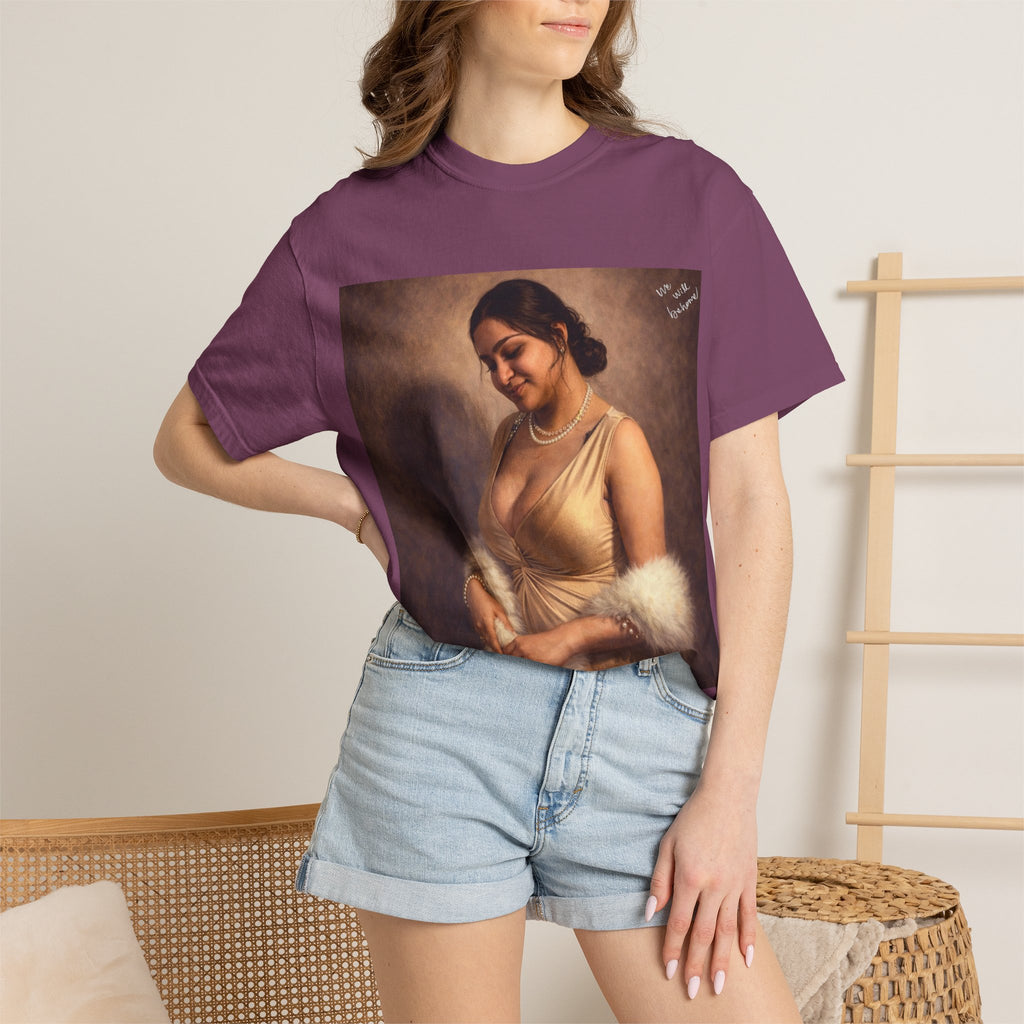 Portrait Graphic T-Shirt — Vintage Framed Lady Art Print