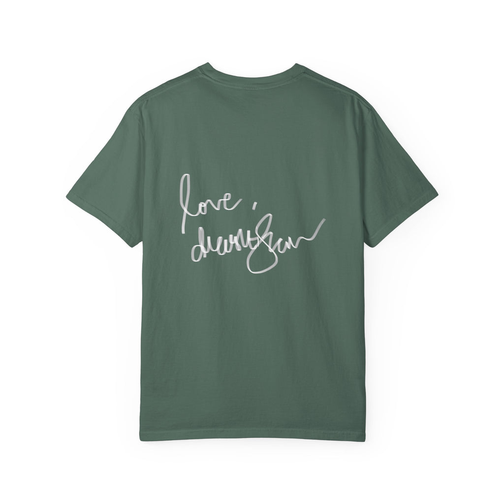 T-Shirt — Vintage Glam Portrait Tee with Signature "Love, Drashti"