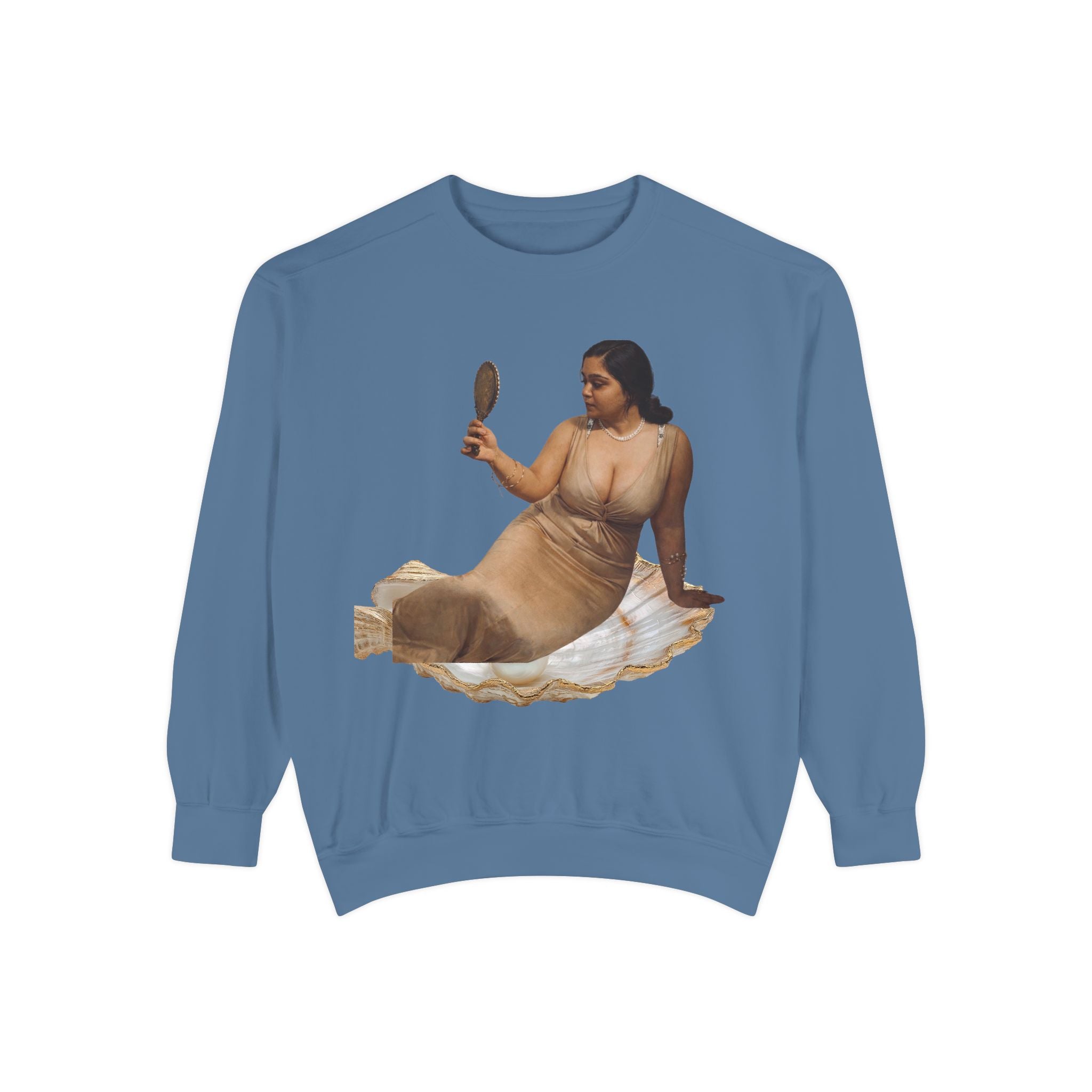 Reclining Muse Sweatshirt — 'We Will Be Home' Retro Art Graphic Crewneck