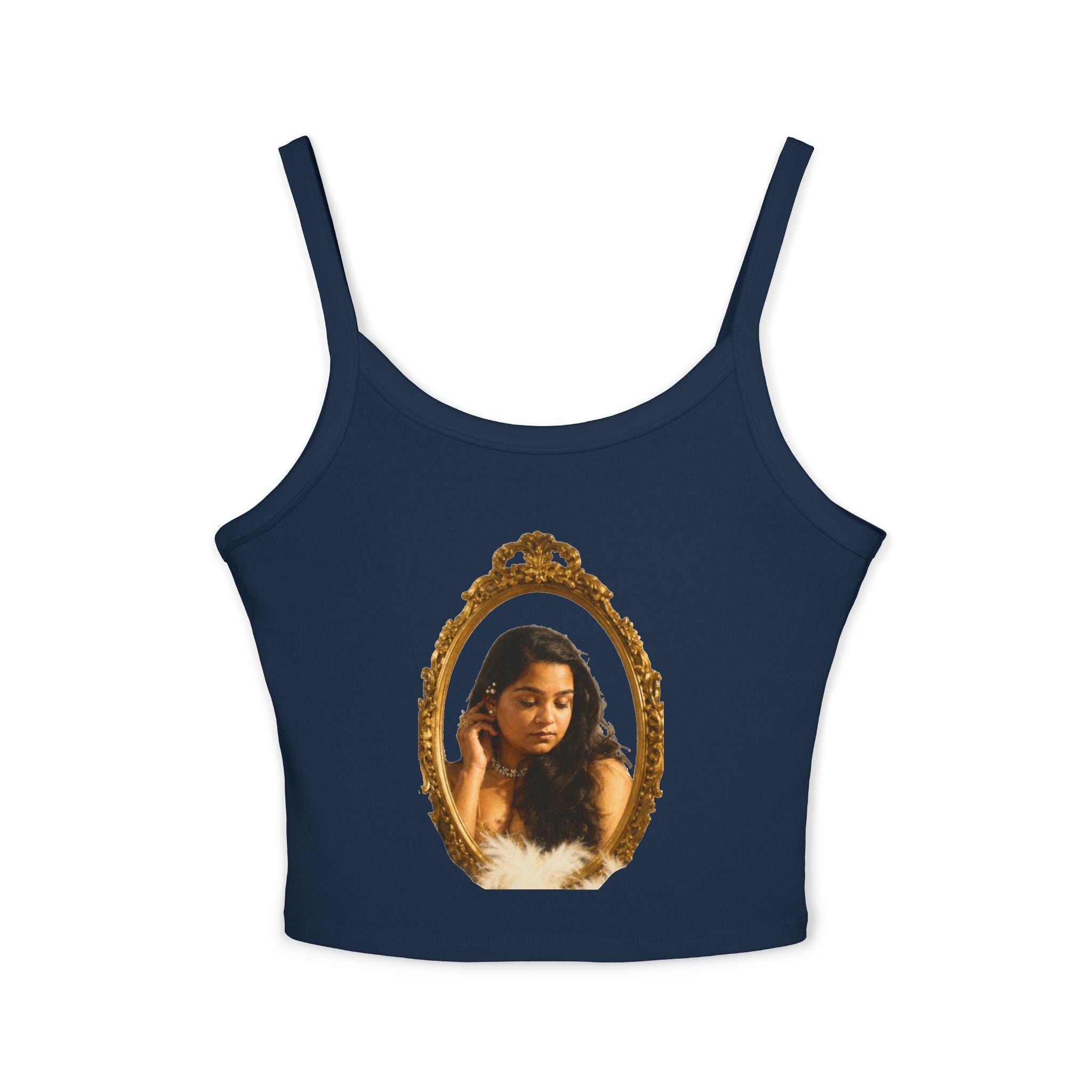 Mirror Portrait Crop Tank — "love, demi~gün" Signature Graphic