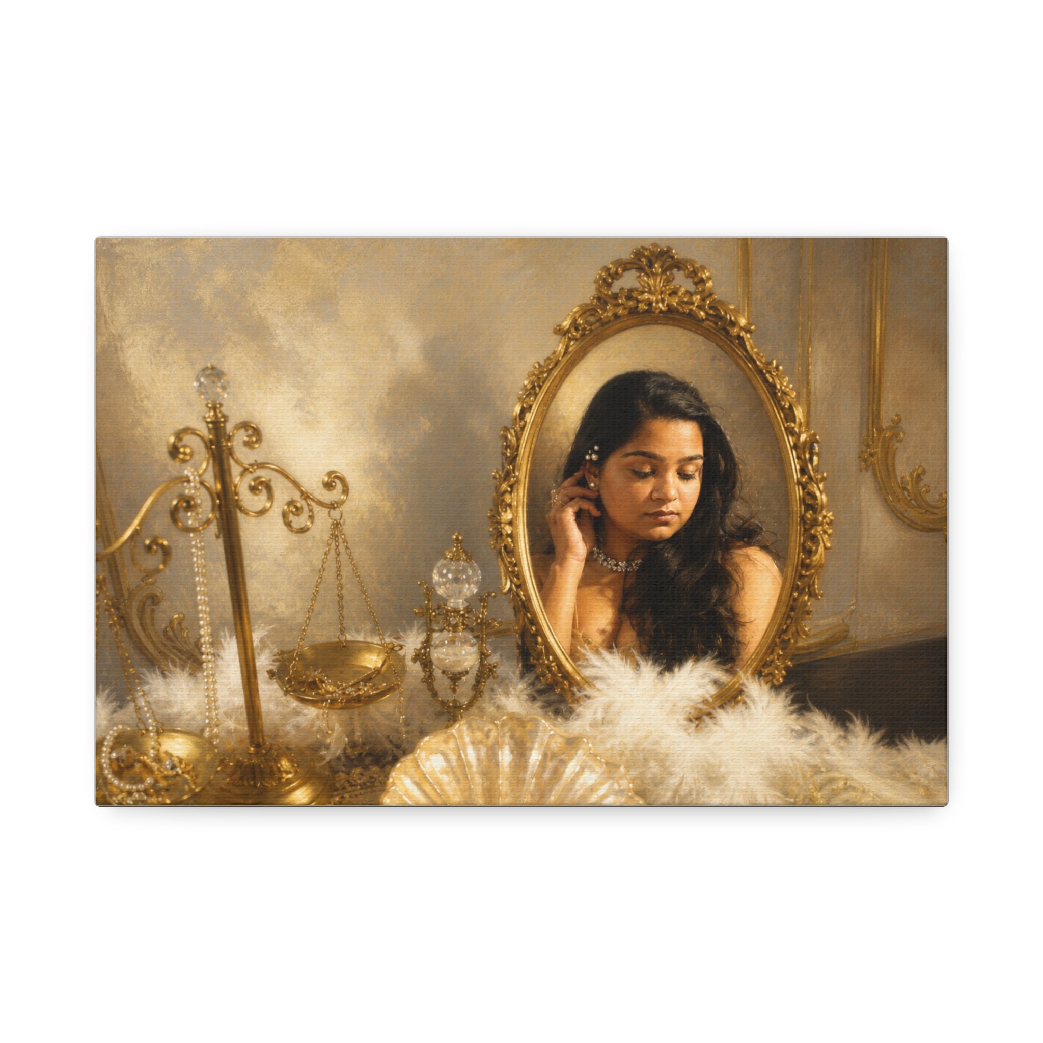 Golden Vanity Portrait Canvas