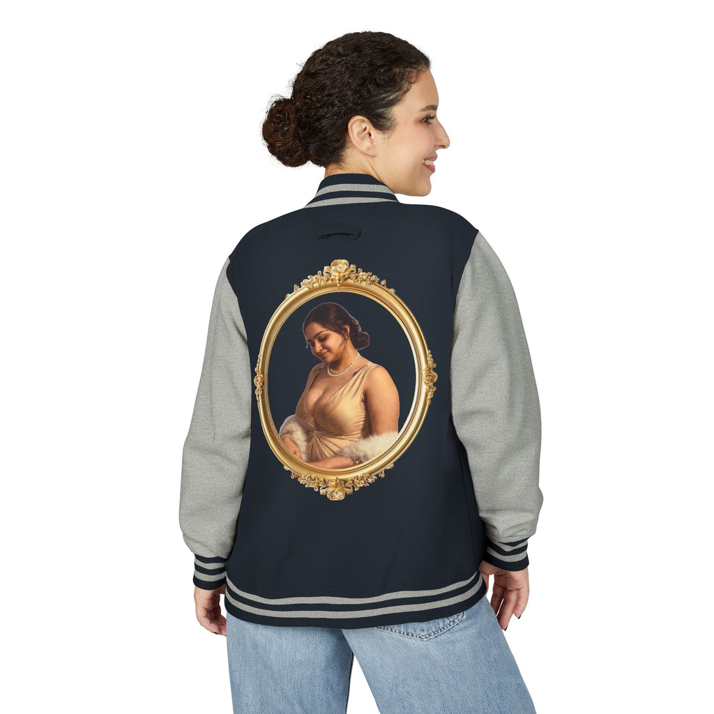 Vintage Portrait Letterman Jacket — Framed Classical Art Varsity Jacket