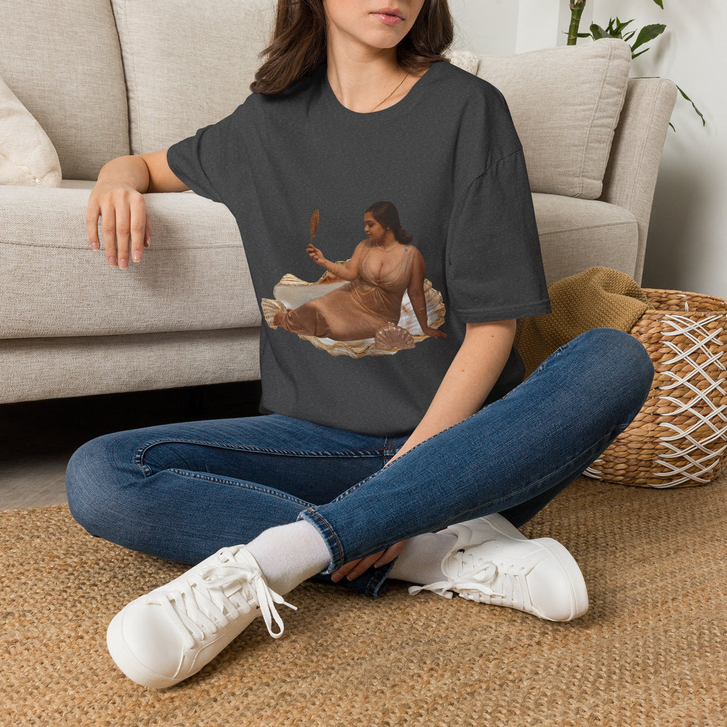 T-Shirt — Vintage Reclining Woman with Hand Mirror Art Tee