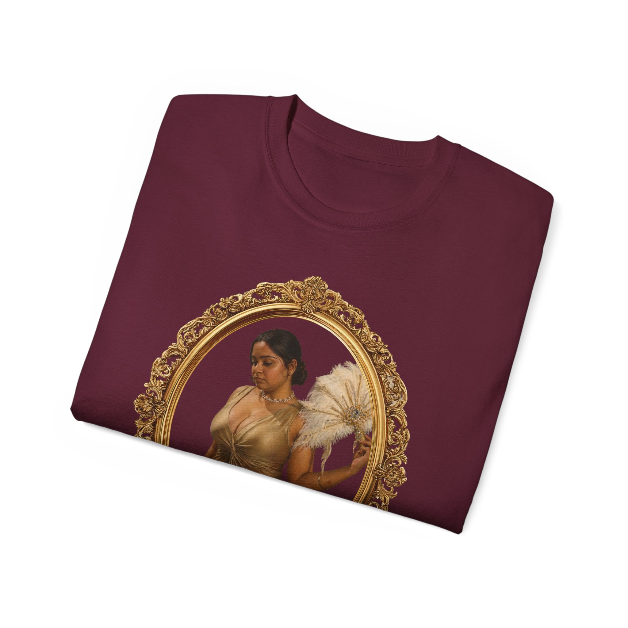Angel Portrait T-Shirt — Vintage Gold Framed Guardian Tee