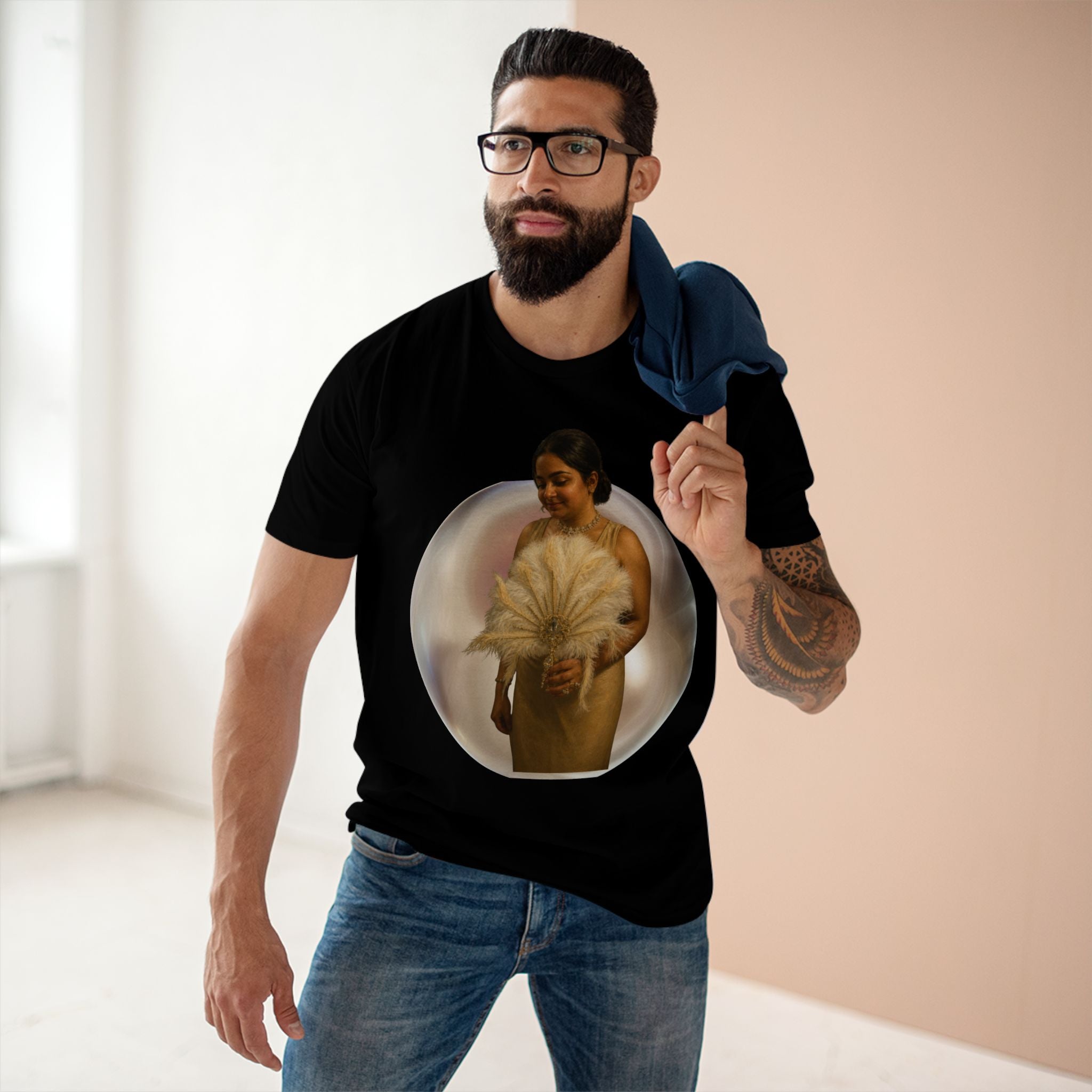 T‑Shirt — Vintage Portrait Bubble with 'We Will Become' Script