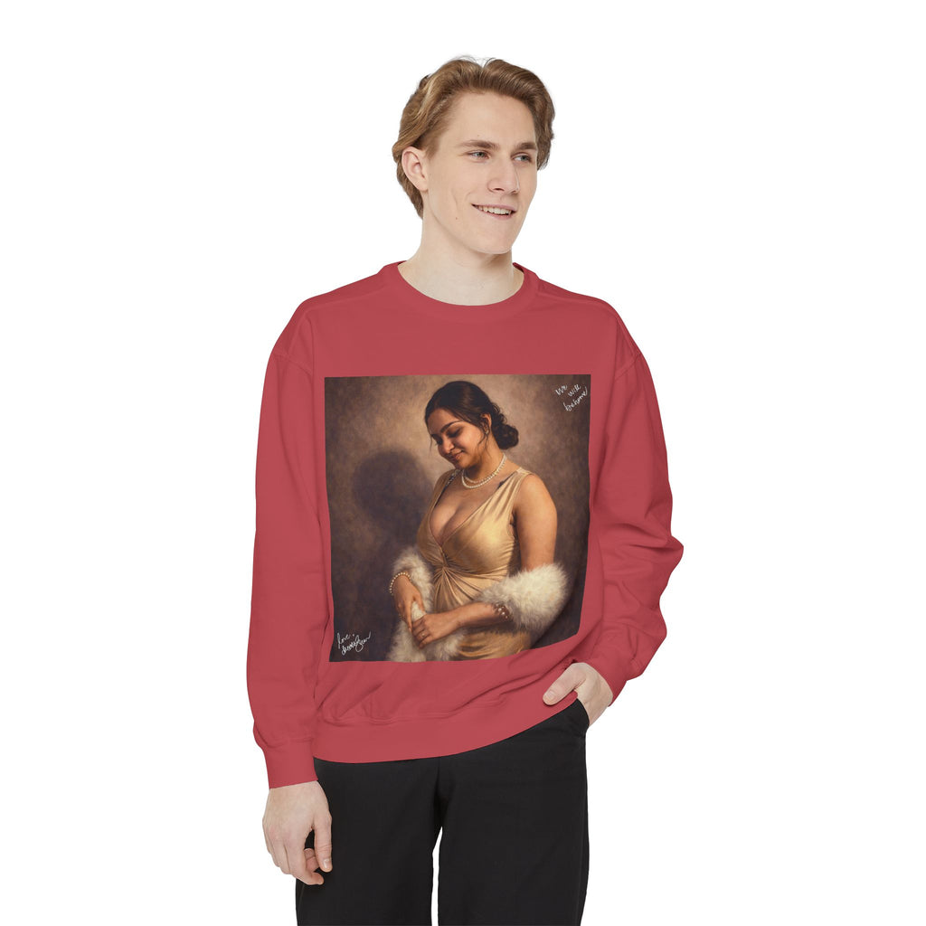 Portrait Sweatshirt — Vintage Frame Elegant Lady Graphic Pullover