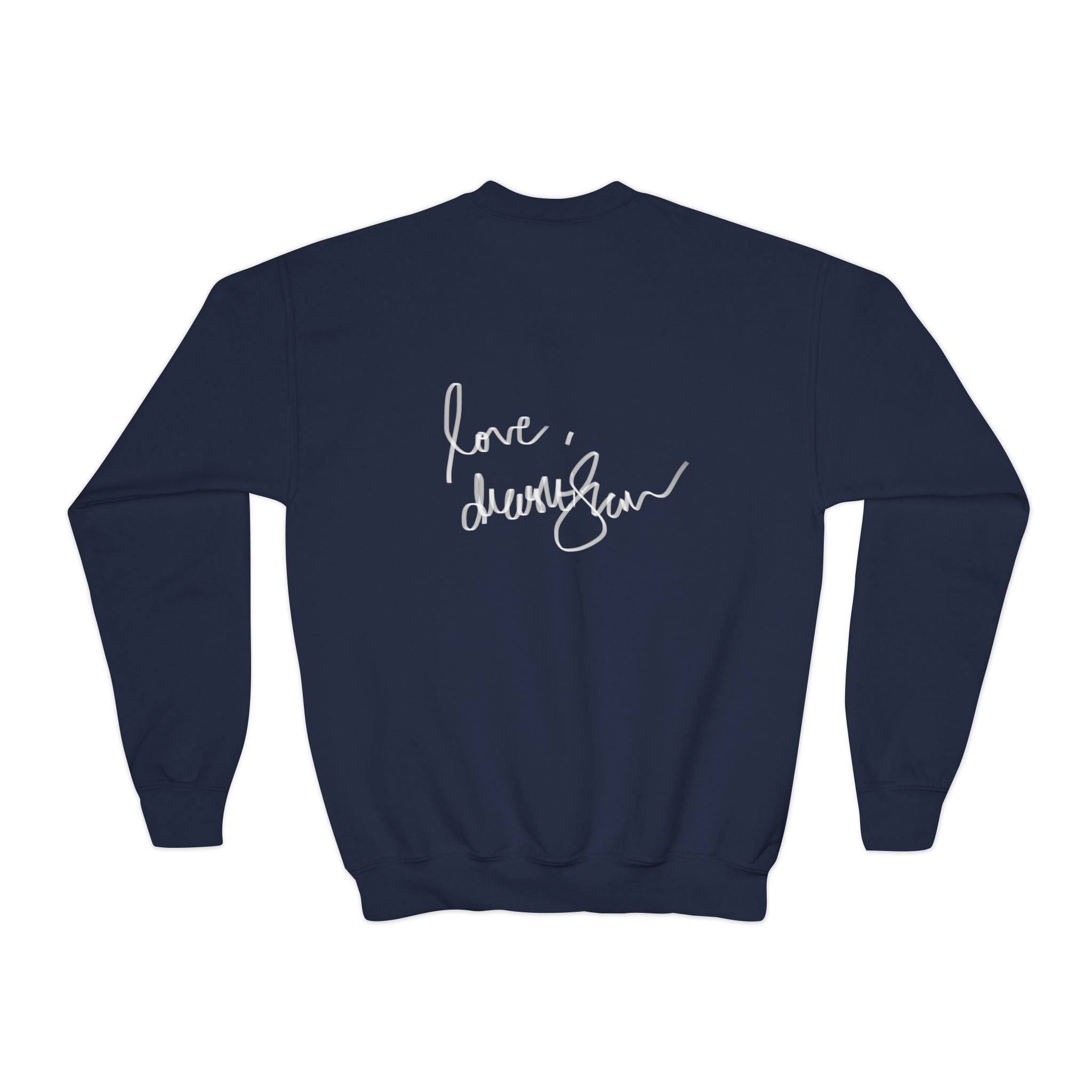 Youth Crewneck Sweatshirt — 'We Will Be Home' Vintage Portrait Graphic