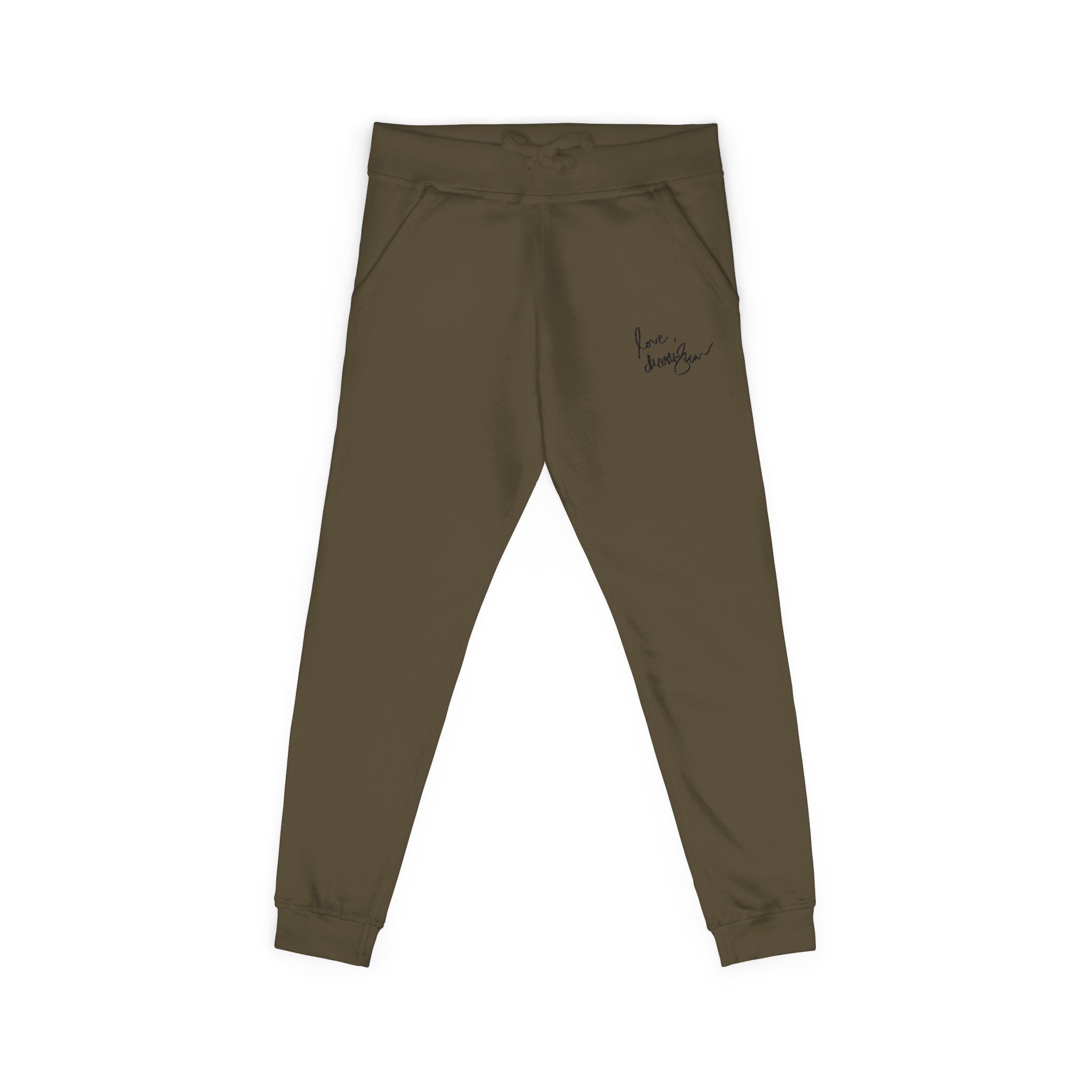Embroidered Golden Lion Joggers — Cozy Fleece Sweatpants