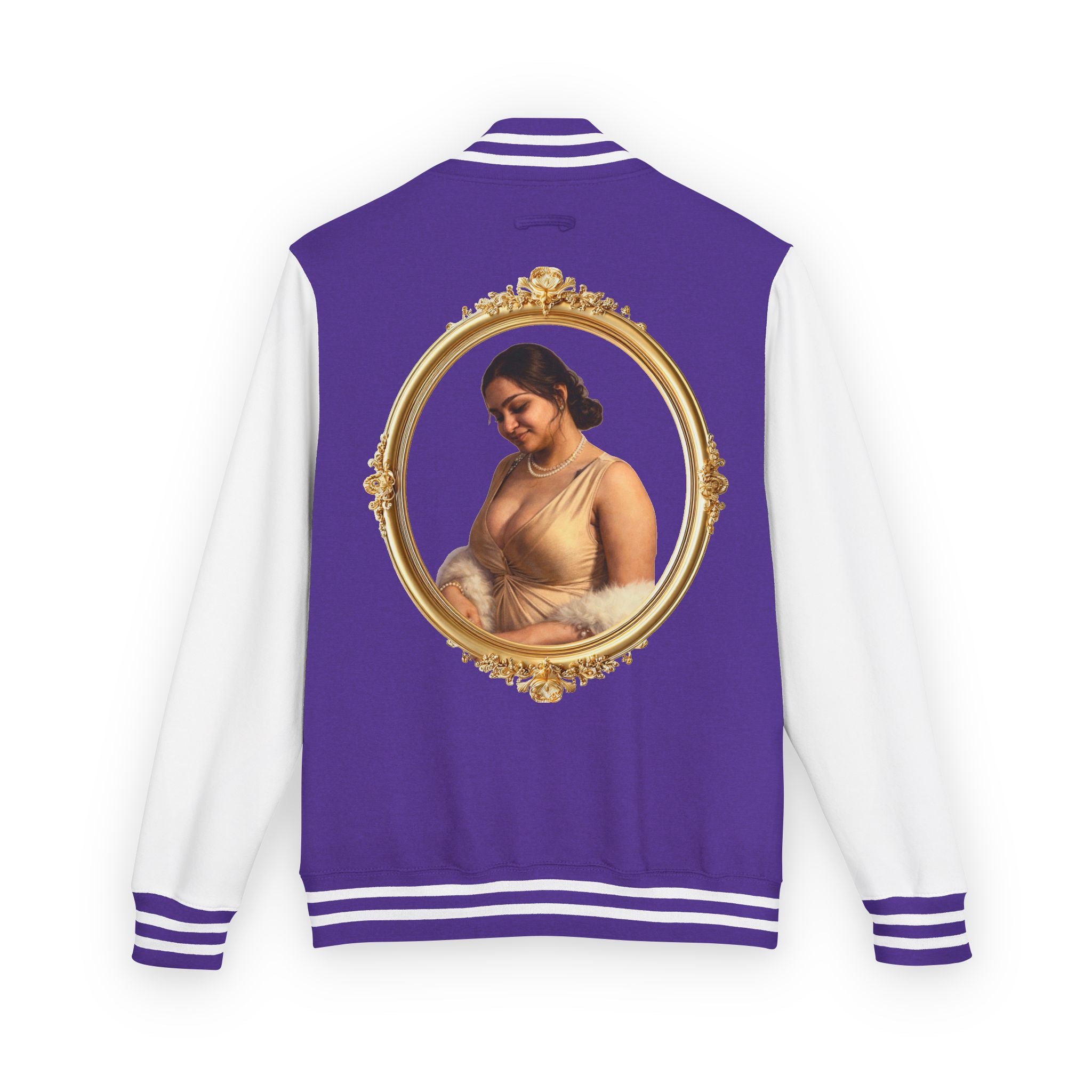 Vintage Portrait Letterman Jacket — Framed Classical Art Varsity Jacket