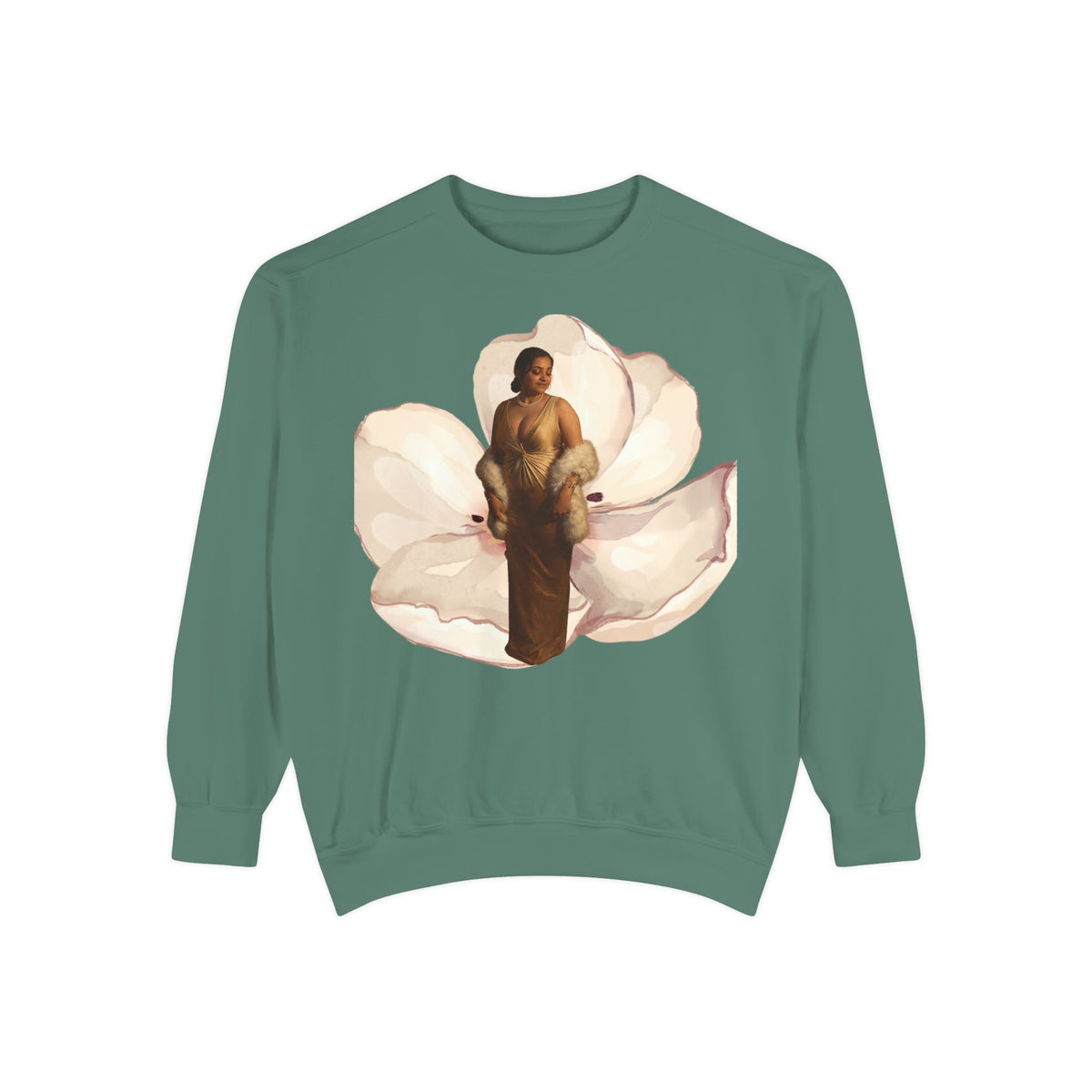 Drashti's WWBH Floral Portrait Sweatshirt — Vintage Gold Frame Art Crewneck
