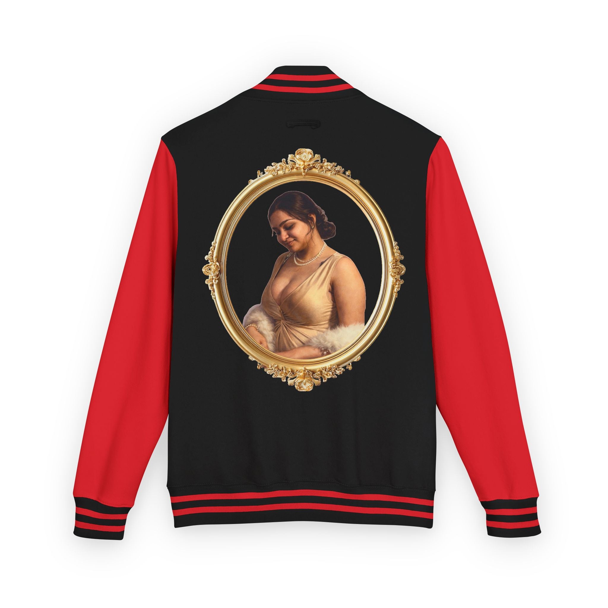 Vintage Portrait Letterman Jacket — Framed Classical Art Varsity Jacket