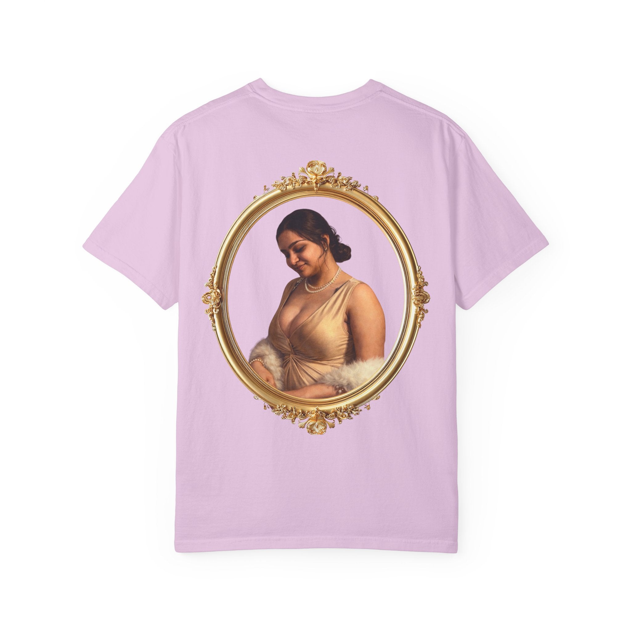 Portrait Graphic T-Shirt — Vintage Framed Lady Art Print