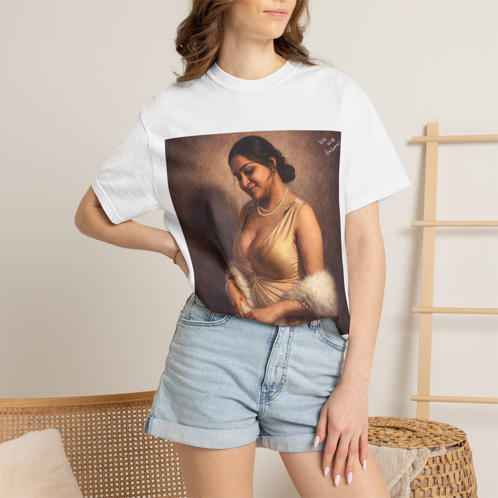 Portrait Graphic T-Shirt — Vintage Framed Lady Art Print