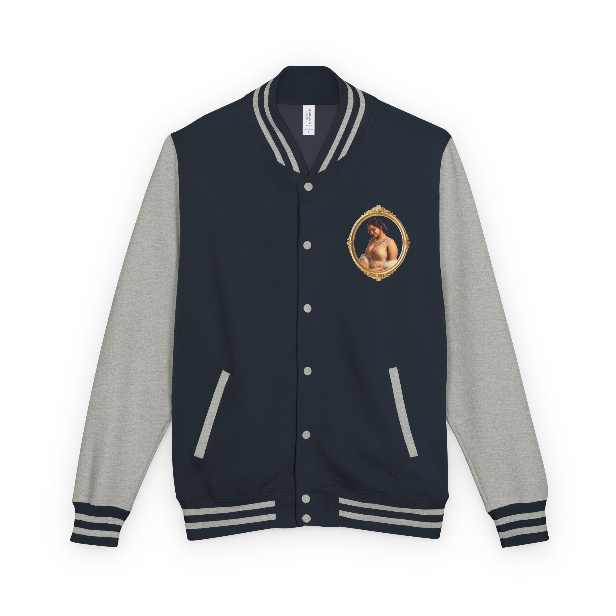 Vintage Portrait Letterman Jacket — Framed Classical Art Varsity Jacket