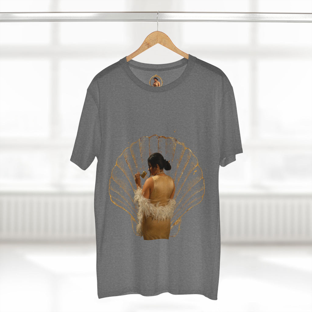 Vintage Vanity Tee — Antique Mirror & Shell Art Graphic T-Shirt