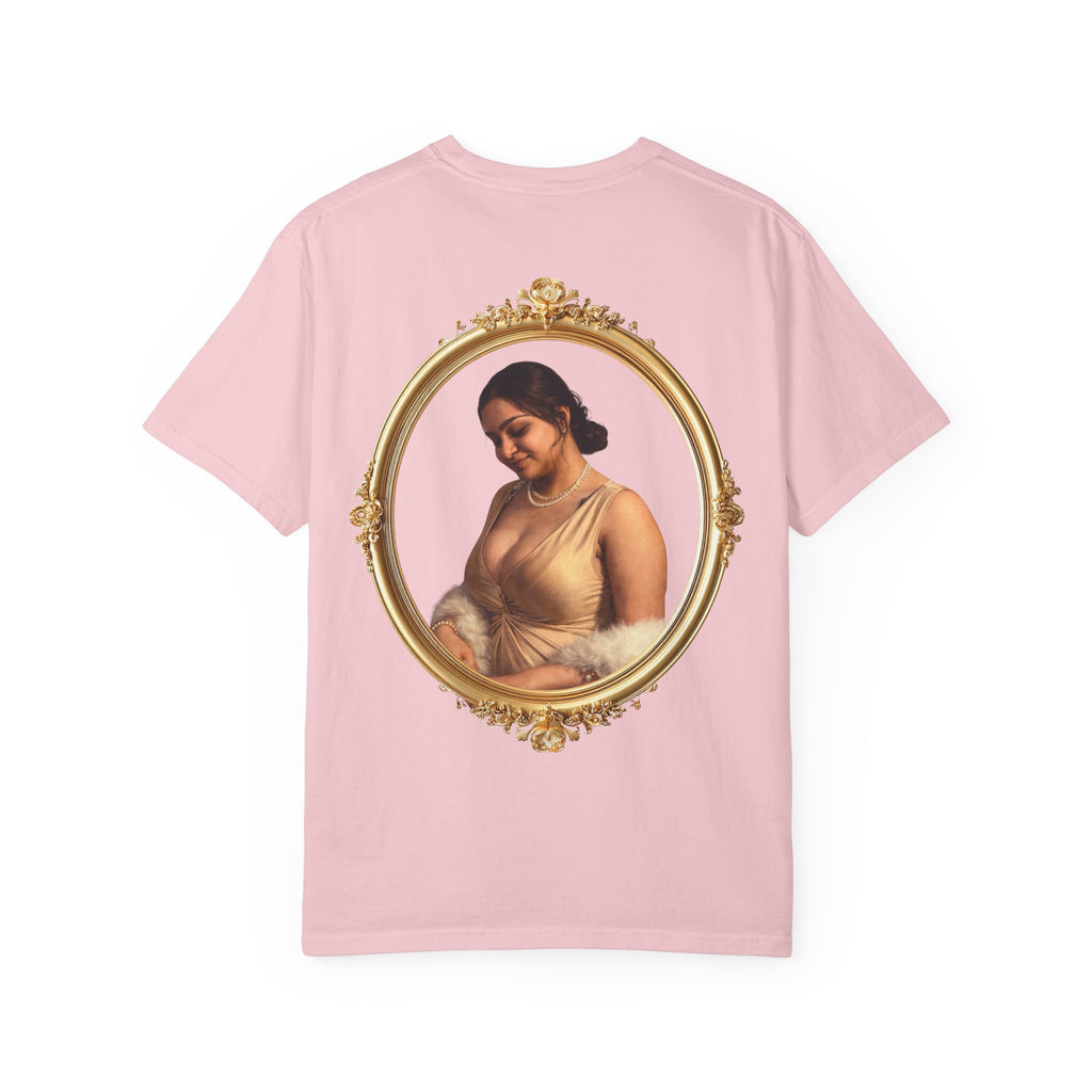 Portrait Graphic T-Shirt — Vintage Framed Lady Art Print