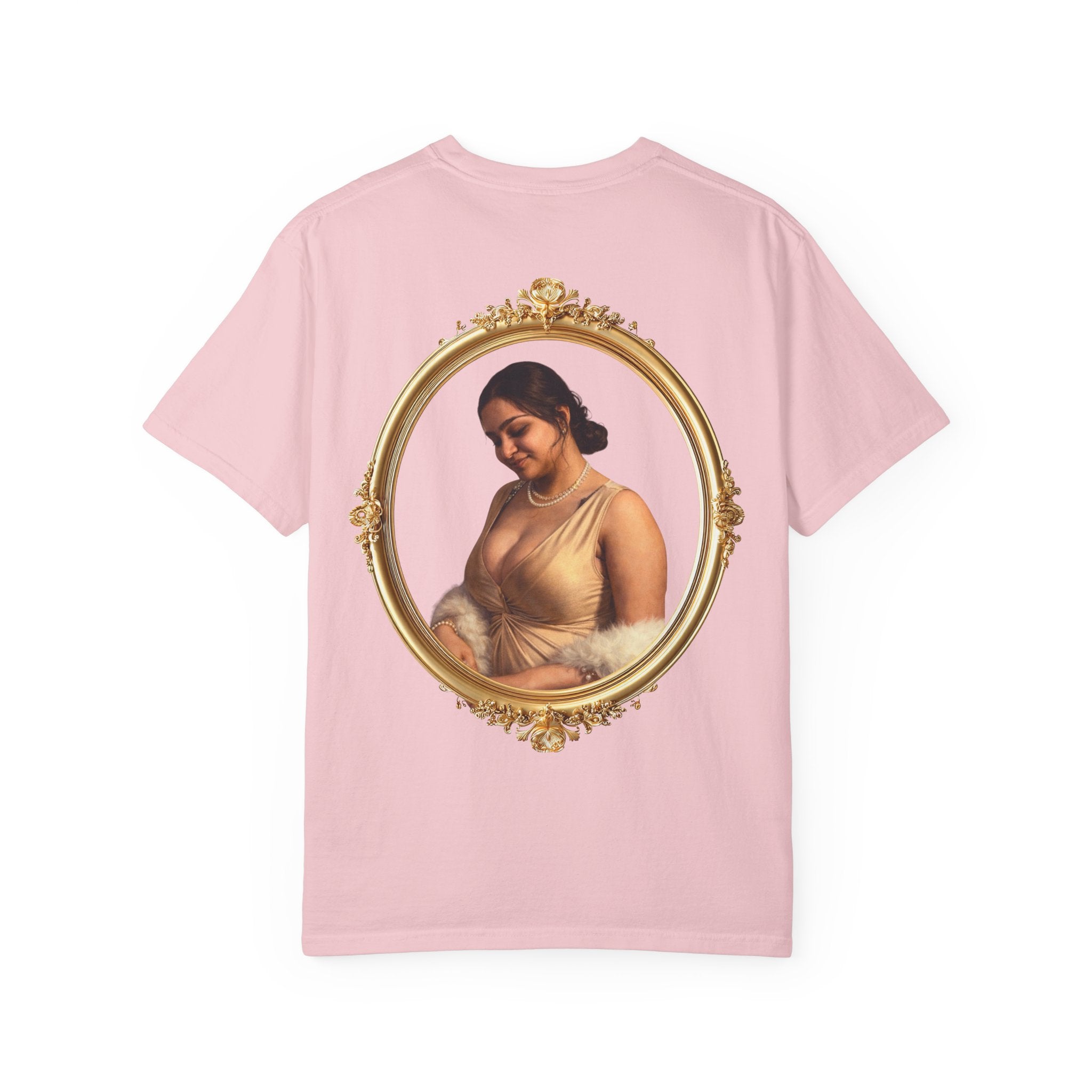 Portrait Graphic T-Shirt — Vintage Framed Lady Art Print