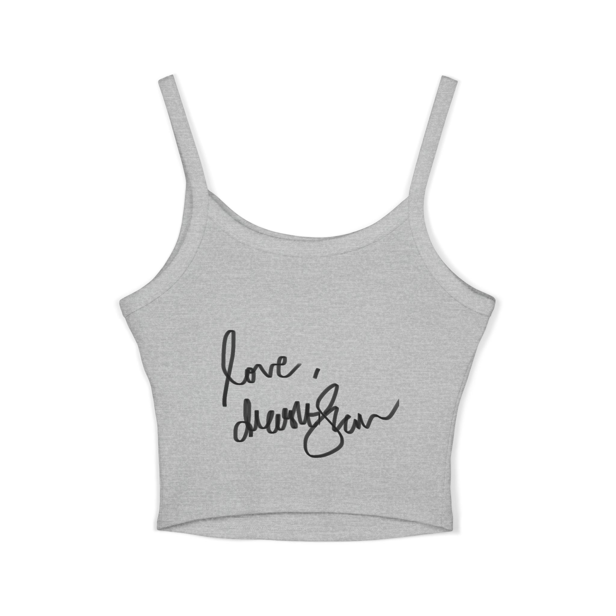 Mirror Portrait Crop Tank — "love, demi~gün" Signature Graphic