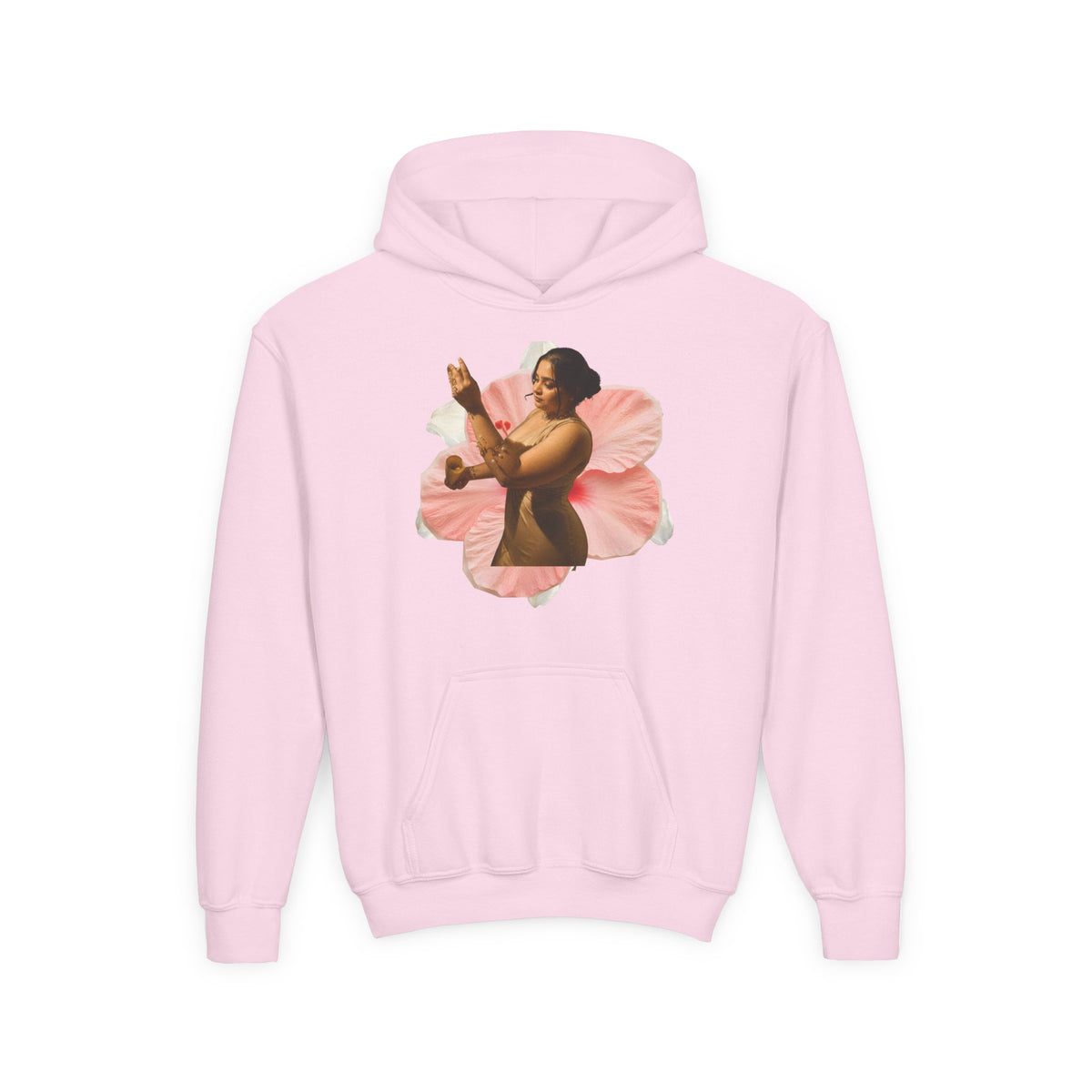 Drashti Hoodie — Vintage Dancer Floral Graphic with “We Will Be Home” Back Script