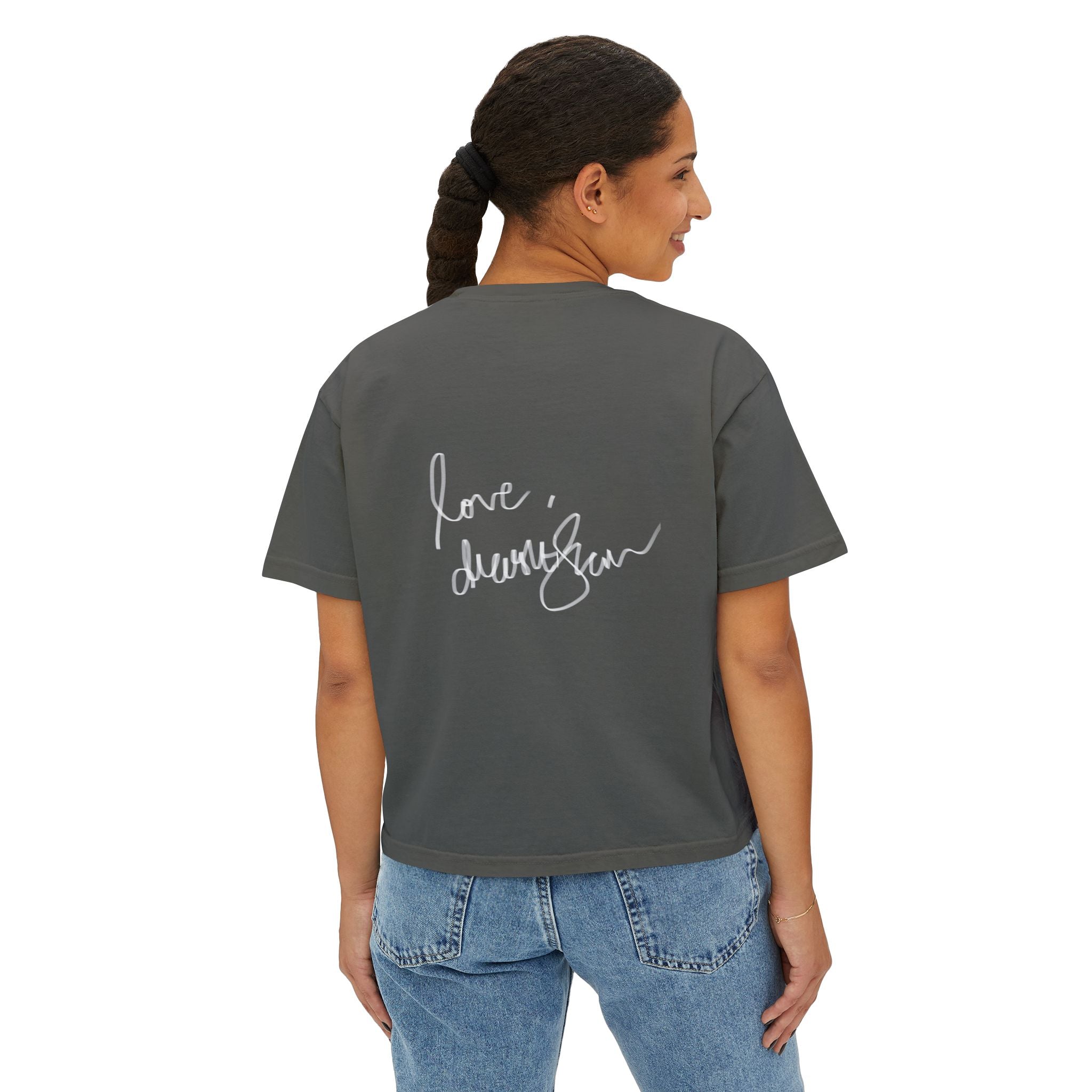 Boxy Tee — 'We Will Be Home' Vintage Angel Art Cropped T‑Shirt