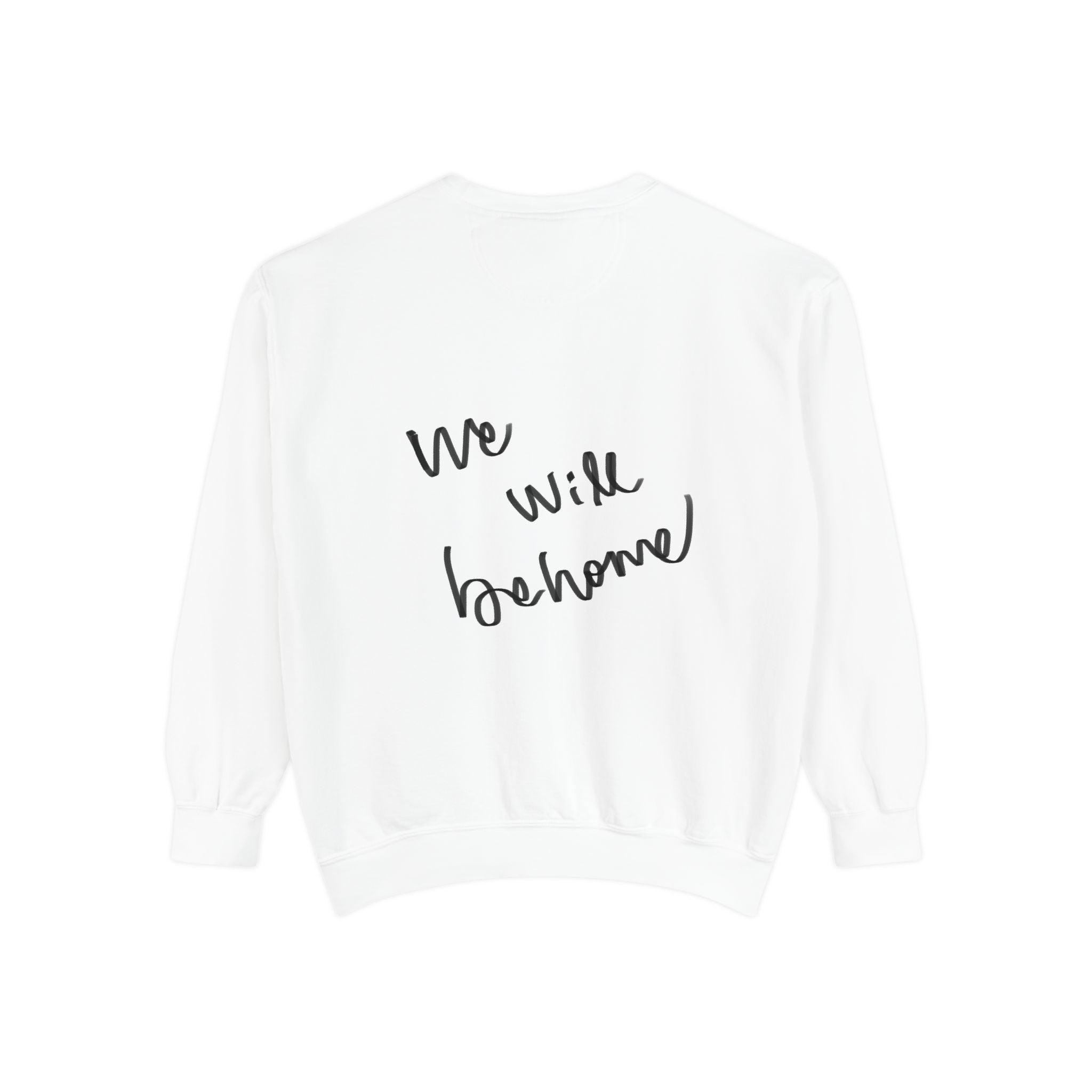 Reclining Muse Sweatshirt — 'We Will Be Home' Retro Art Graphic Crewneck