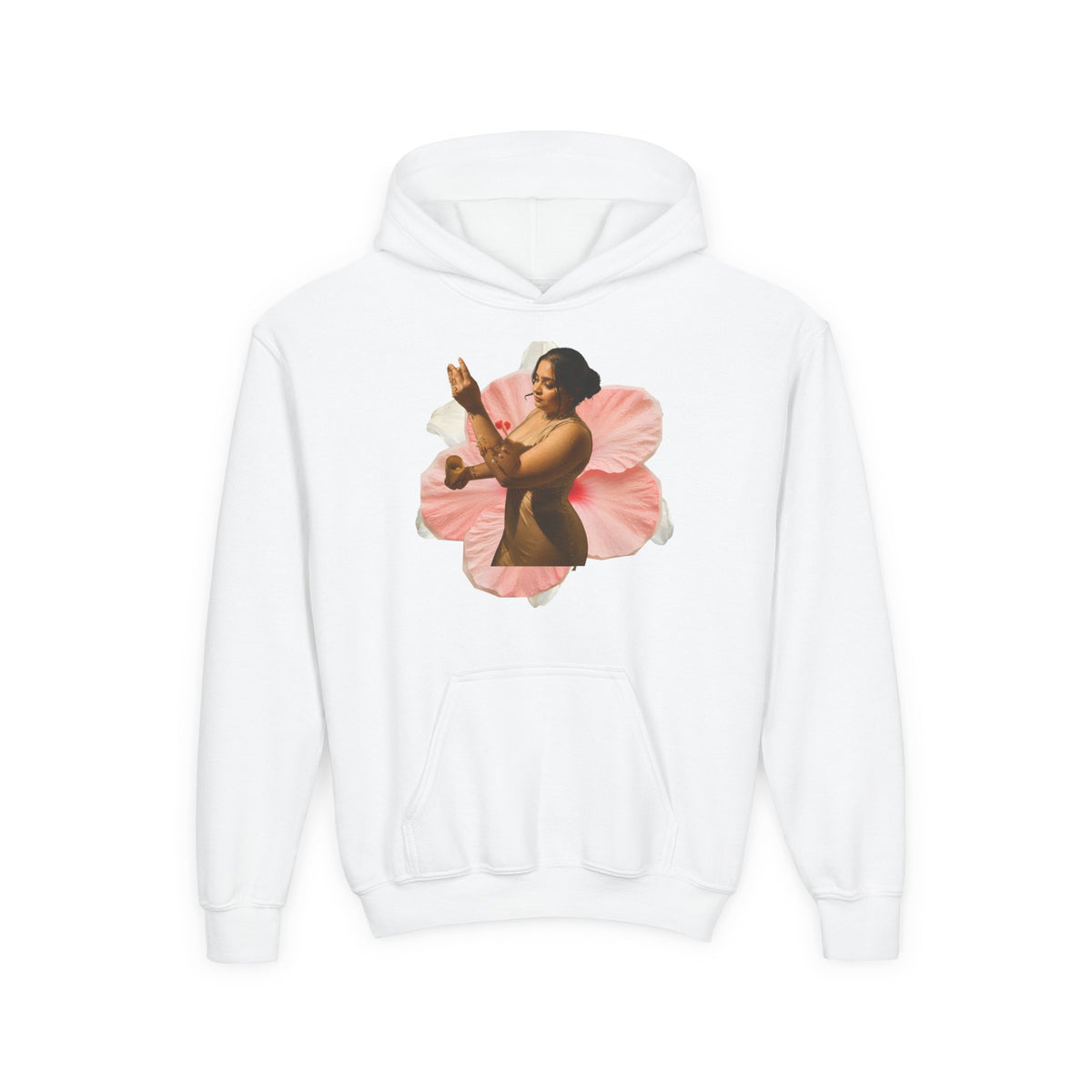 Drashti Hoodie — Vintage Dancer Floral Graphic with “We Will Be Home” Back Script