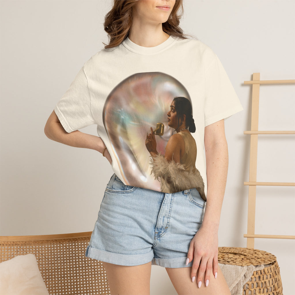 T‑Shirt — Retro Glam Woman with Iridescent Bubble | 'We Will Become' Graphic Tee