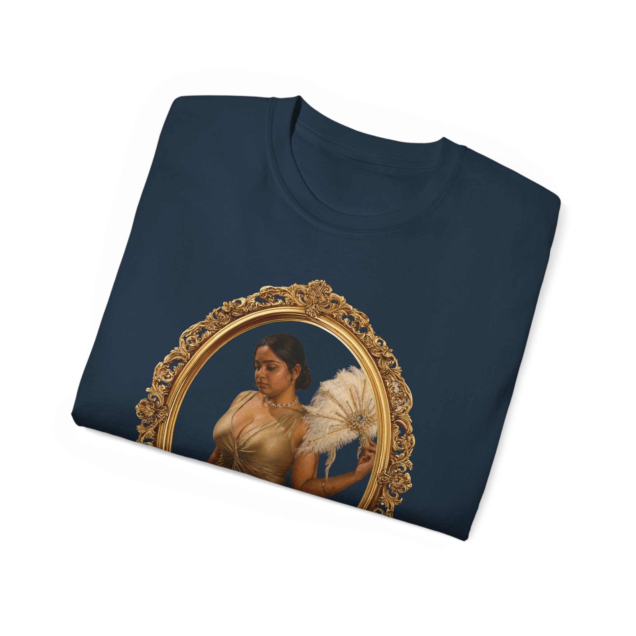 Angel Portrait T-Shirt — Vintage Gold Framed Guardian Tee