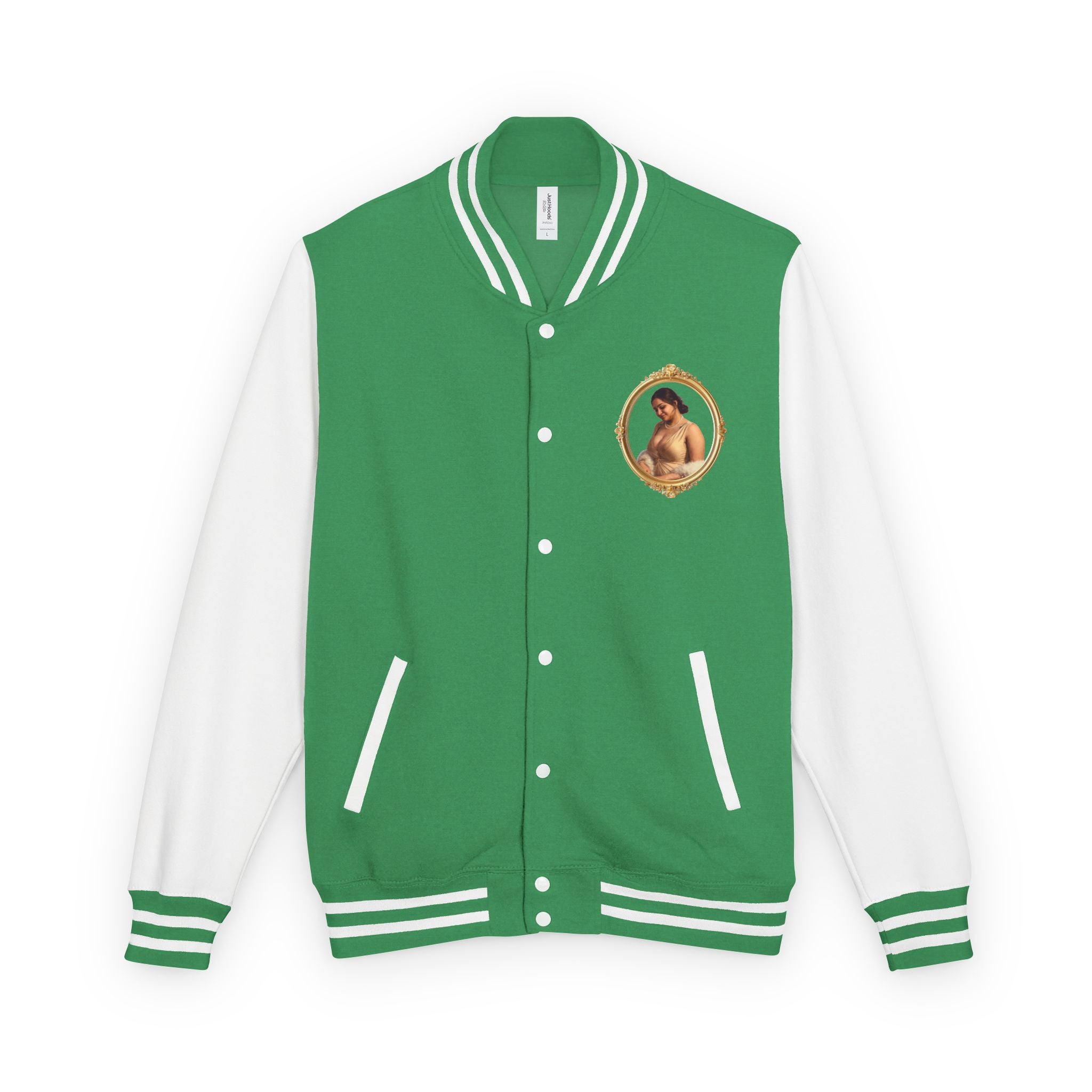Vintage Portrait Letterman Jacket — Framed Classical Art Varsity Jacket