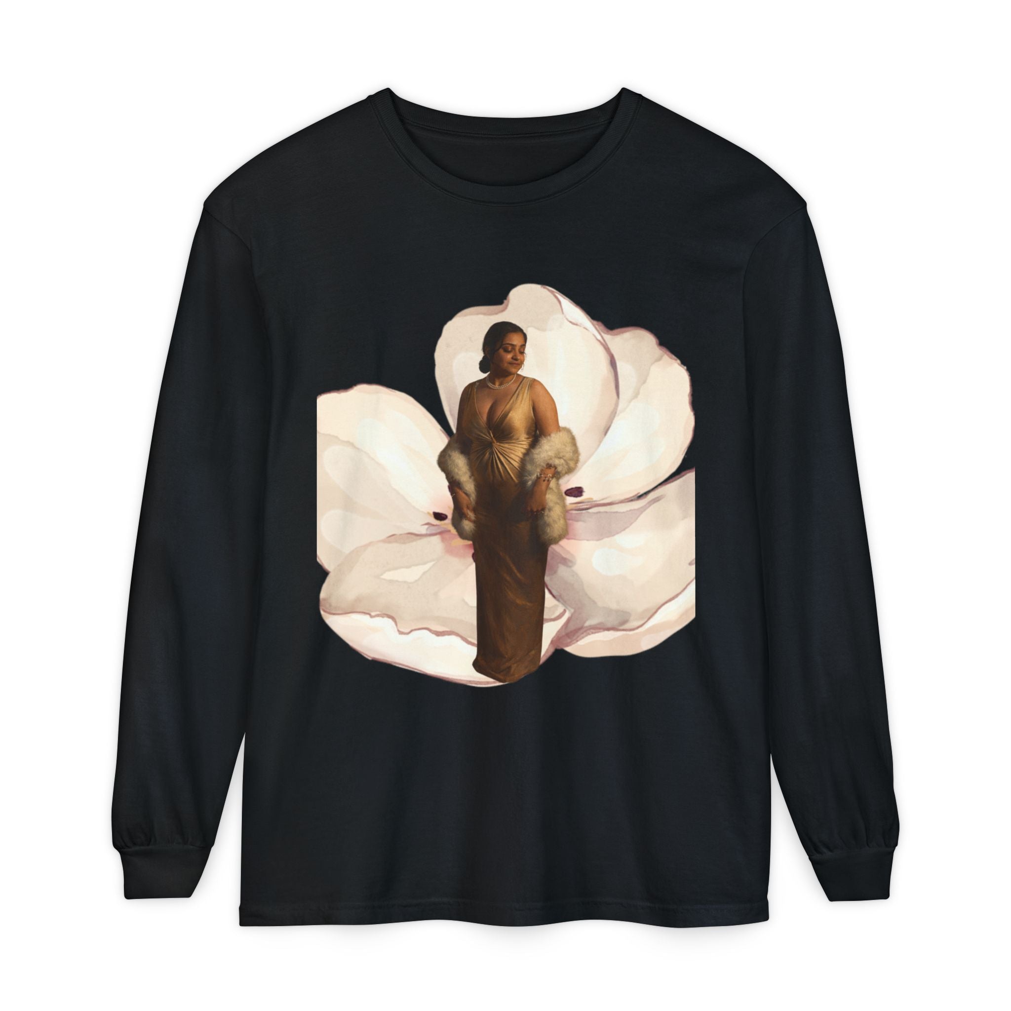 We Will Be Home Long Sleeve Tee — Floral Vintage Portrait Graphic