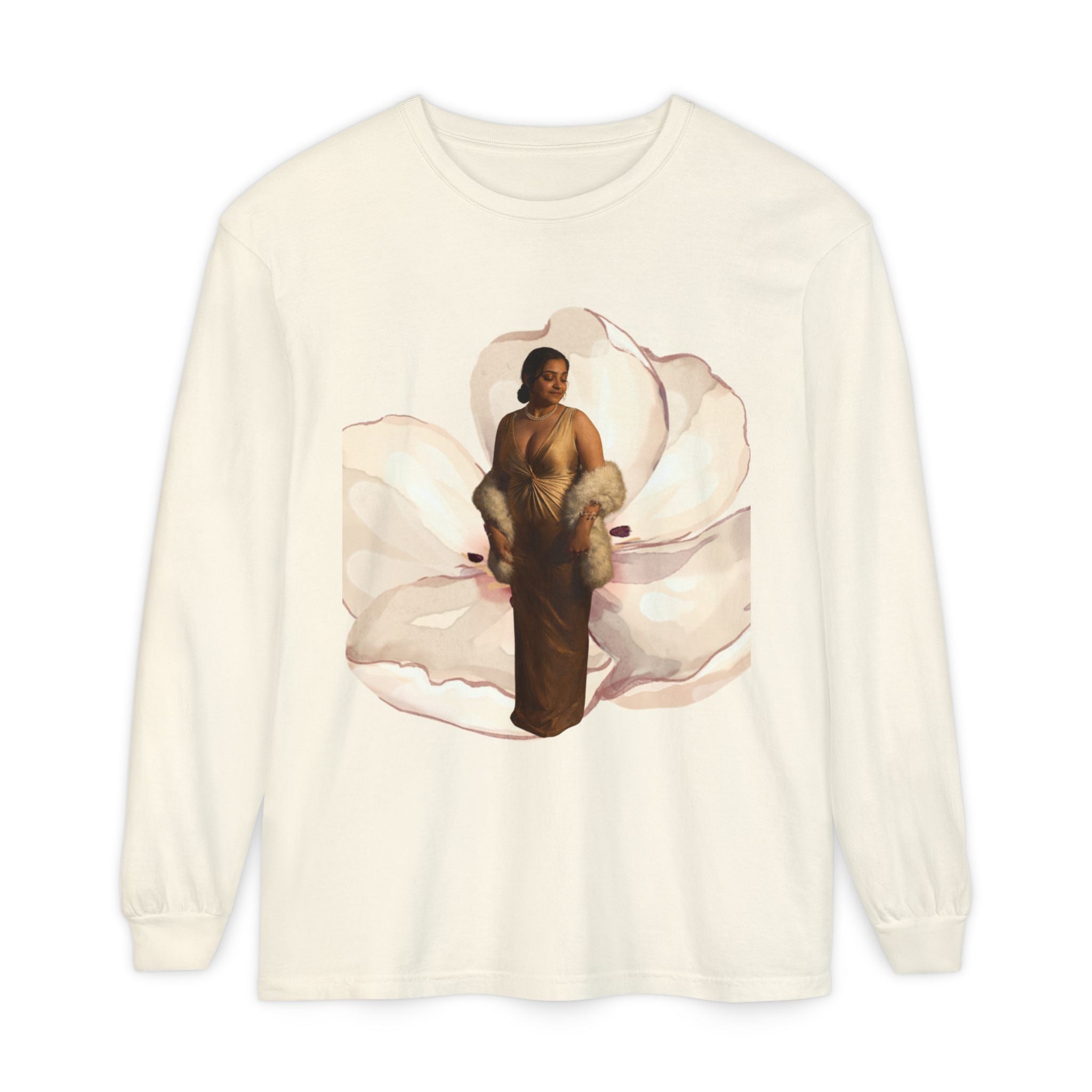 We Will Be Home Long Sleeve Tee — Floral Vintage Portrait Graphic