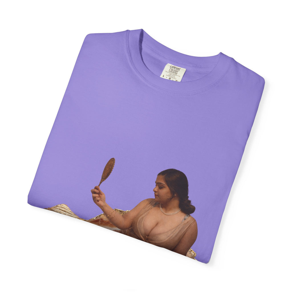 Venus Mirror T-Shirt — Nude Goddess Art Tee with 'Love, [Signature]' Back Print