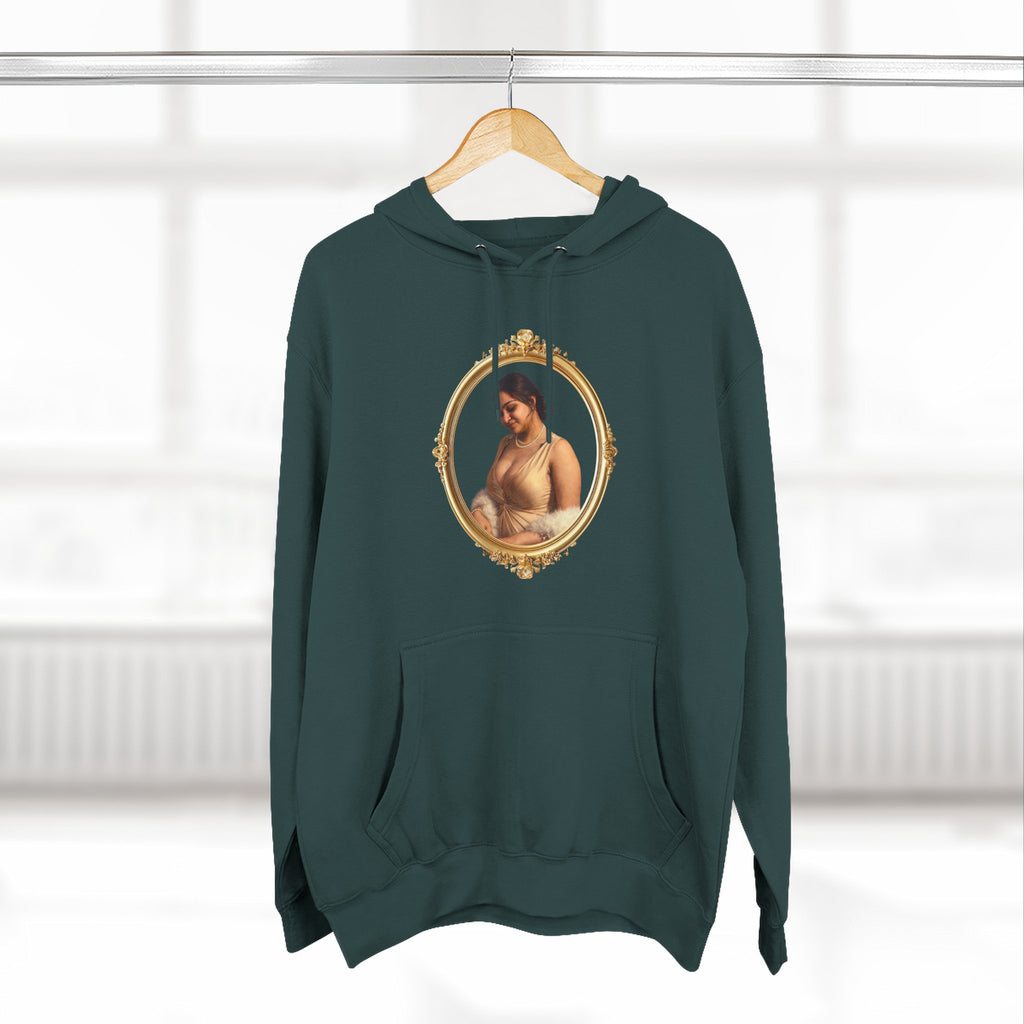 Portrait Hoodie — Vintage Frame Romantic Art Pullover
