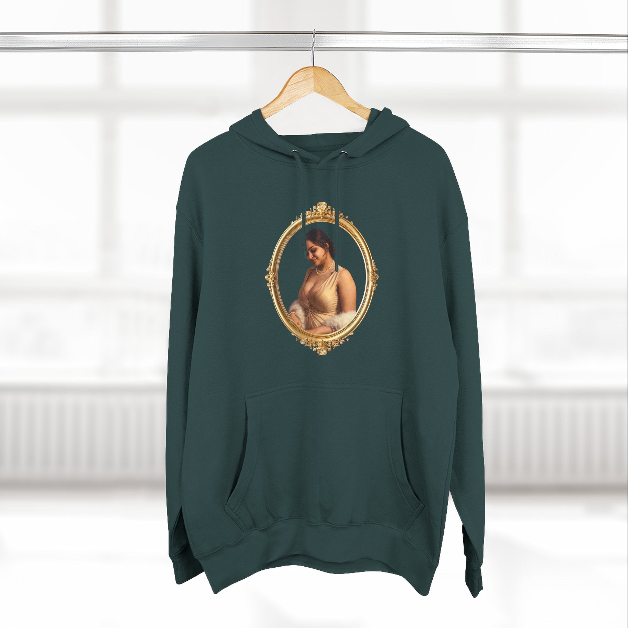 Portrait Hoodie — Vintage Frame Romantic Art Pullover